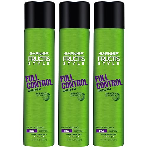 Garnier Fructis Style Full Control Hairspray todo tipo de cabello 825 oz el embalaje puede variar 3 unidades
