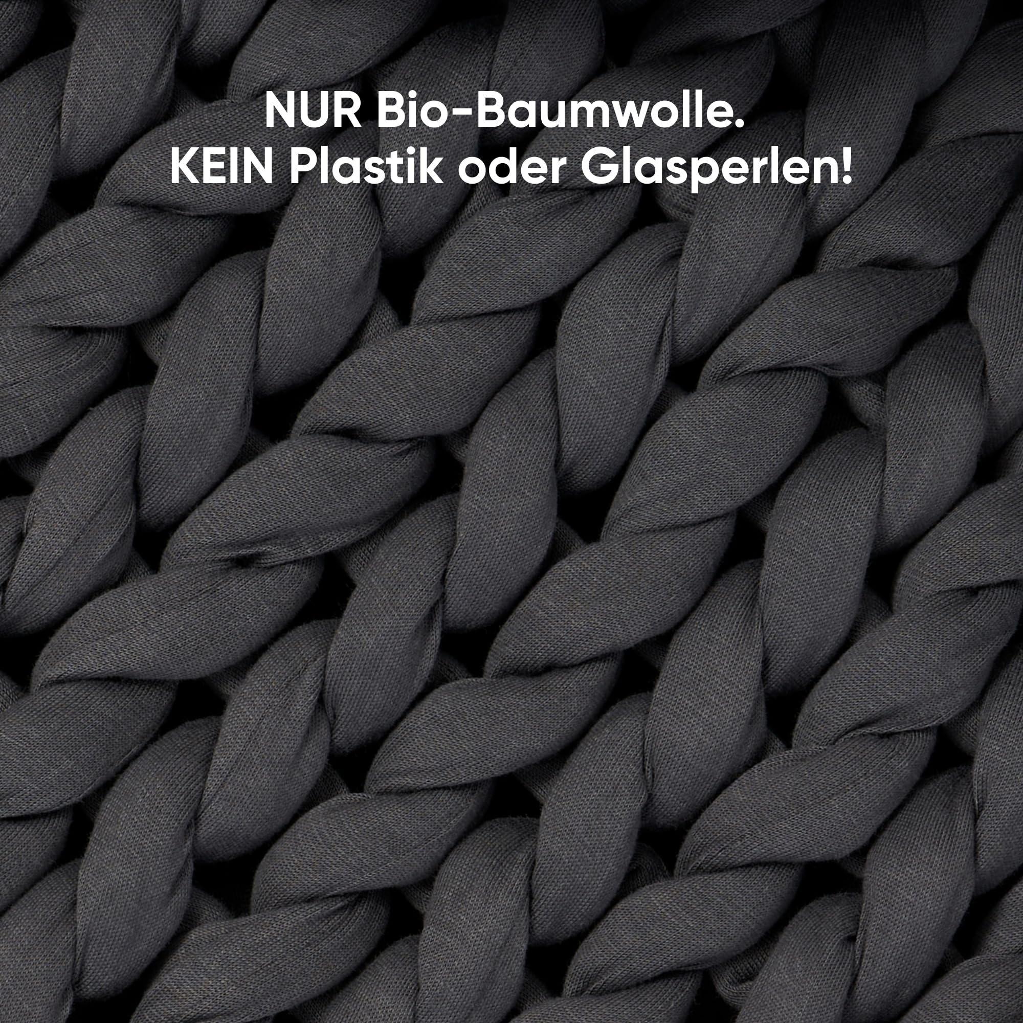 Bearaby Handgestrickte Gewichtete Decken für Erwachsene, Entwickelt in Deutschland, Patentiertes Design, 100% Bio-Baumwolle – Natürliches Gewicht Ohne Plastik (Asteroidgrau, 6,8 kg, 100 x 180 cm)