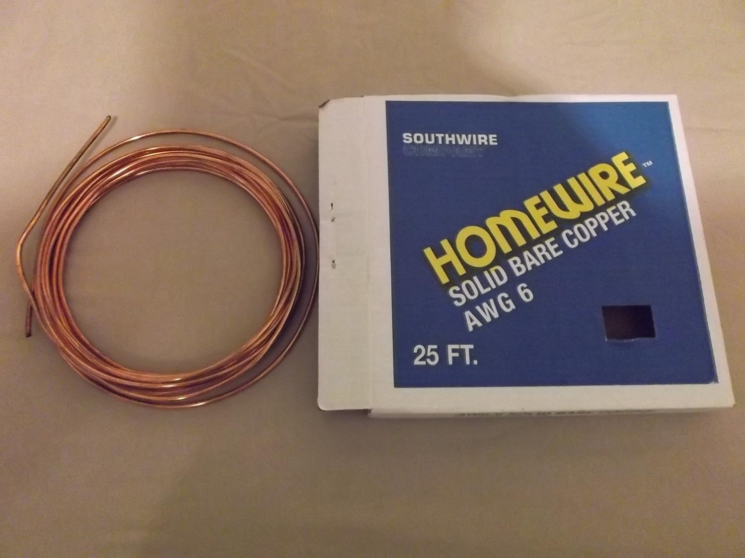 Building Wire, Bare Copper, 6 Awg, 25Ft Electrical Wires