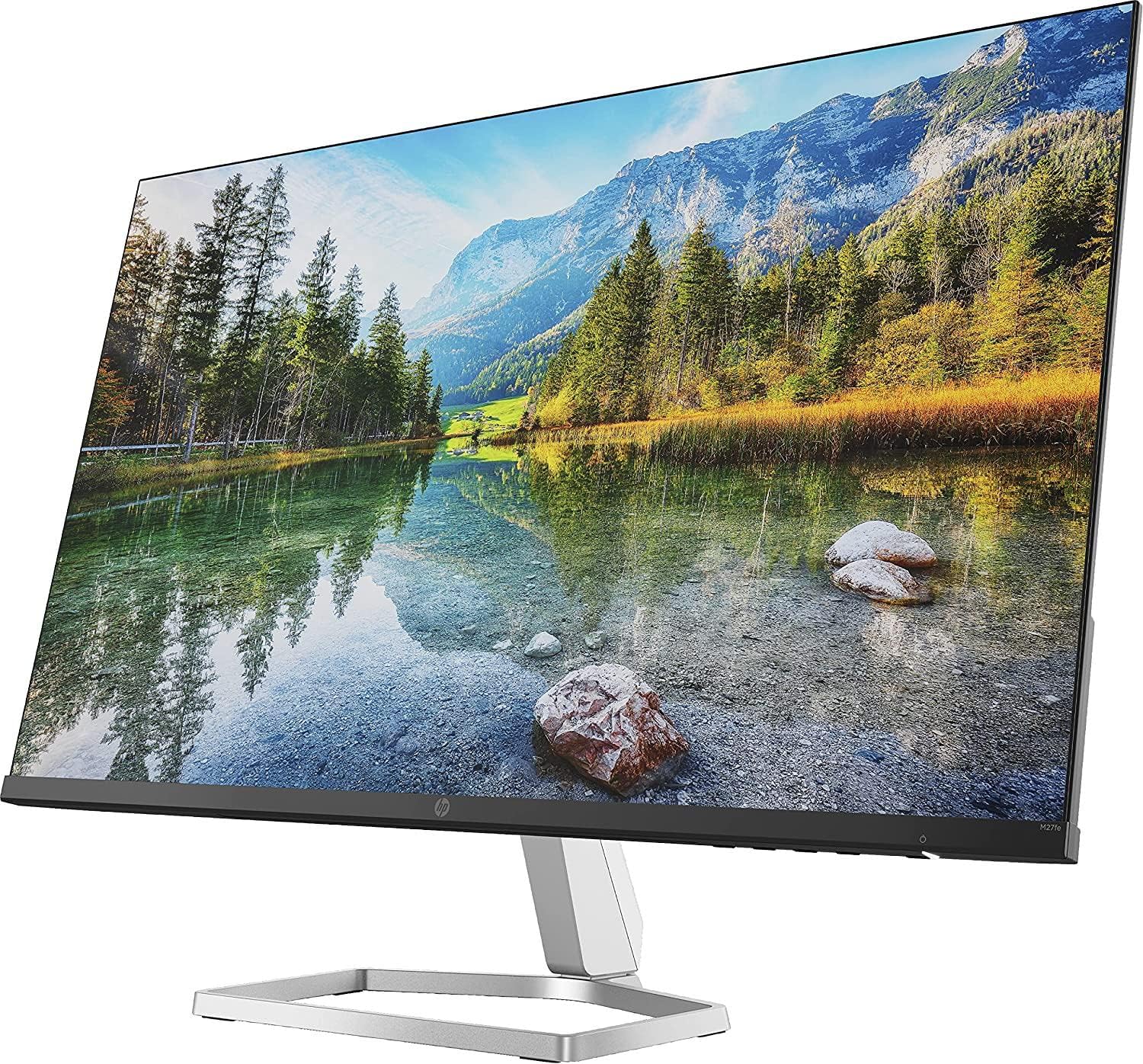 HP - PC M27fe Monitor da 27, FHD, 16:9, Antiriflesso, Pannello IPS da 75Hz, Tempo di Risposta 5 ms, Reclinabile, AMD FreeSync, 300 Nits, Low Blue Light, HDMI 1.4, VGA, No montaggio VESA, Argento