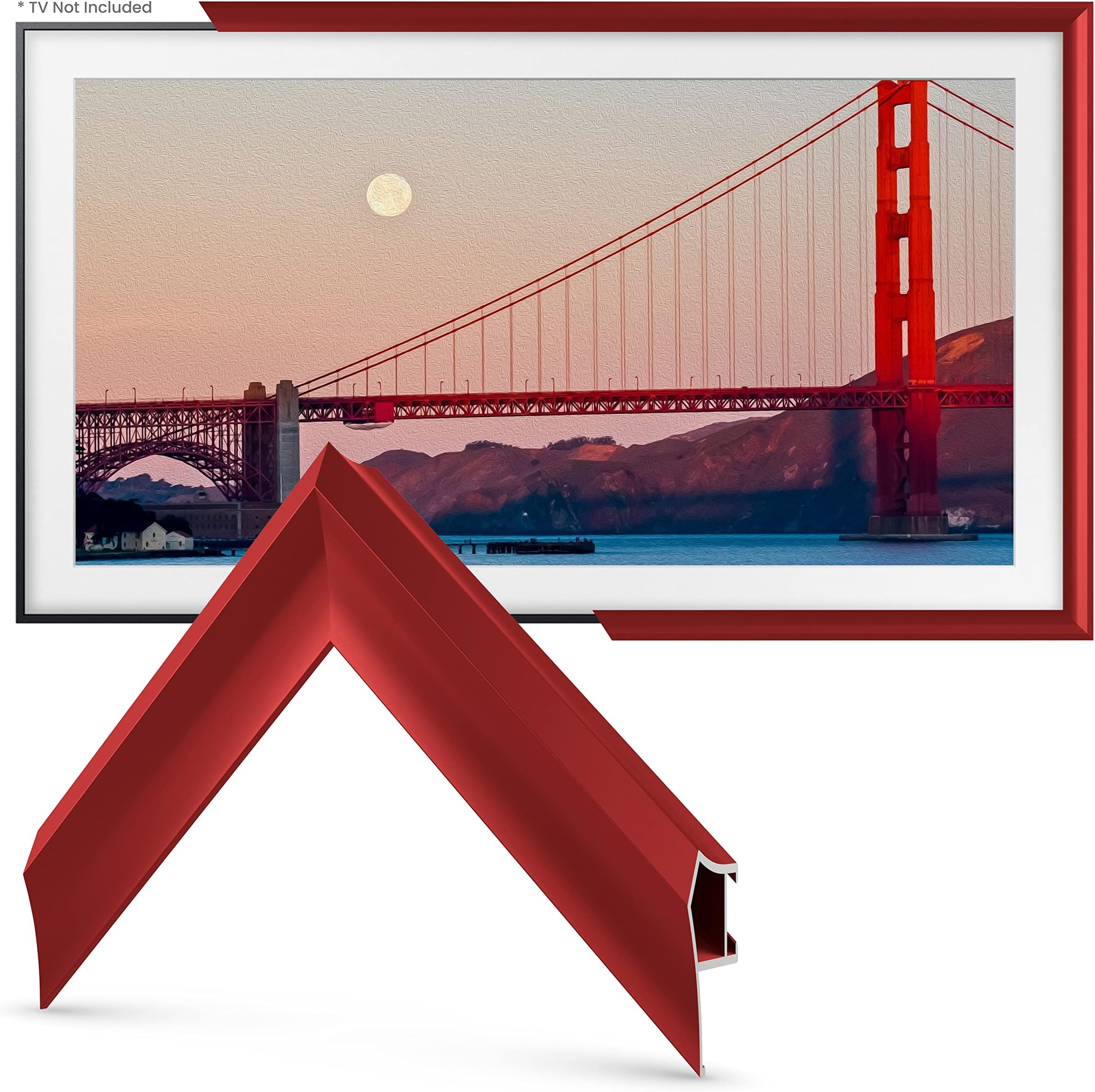 Amazon.com: Frame My TV Deco TV Frames Alloy Prismatic - Candy Red ...