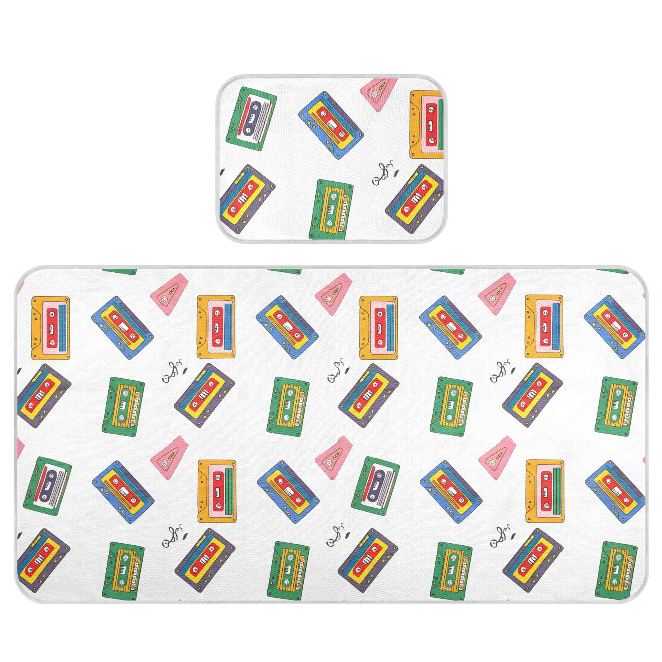 Takiito Retro Cassette Tapes Baby Cooling Mattress Pad, Soft & Breathable Cooling Mat Keep Baby Cool in Summer 28x52 in, Nursery Essential