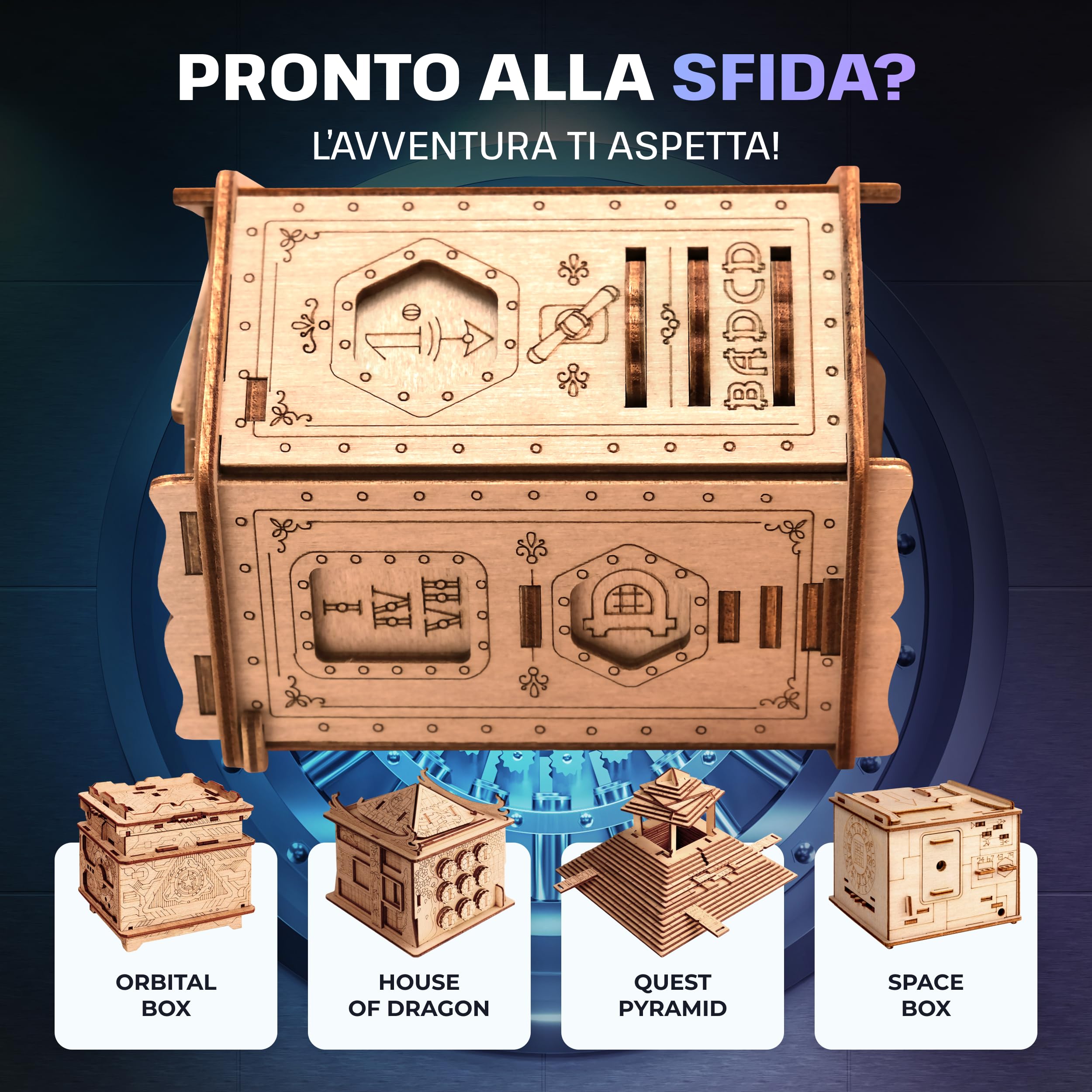 ESC WELT Fort Knox Box PRO - Puzzle 3d in Legno - Pasqua Rompicapo in Legno Difficile - Escape Room Gioco da Tavolo -Scatola Segreta Rompicapo con Scompartimento Nascosto - Giochi di Logica per Adulti