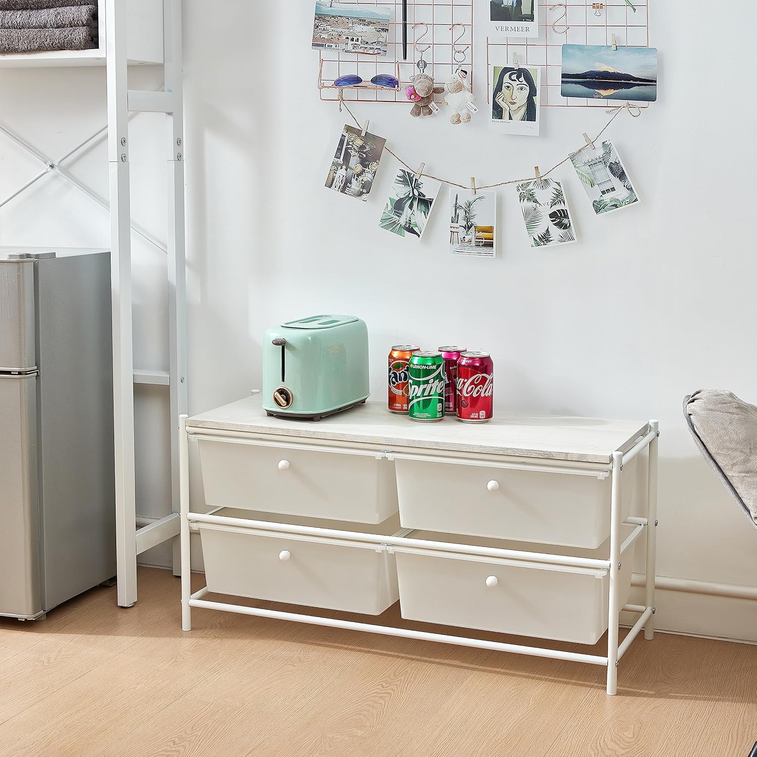 Suprima® Multipurpose Drawers with Shelf - White/Whitewash Top