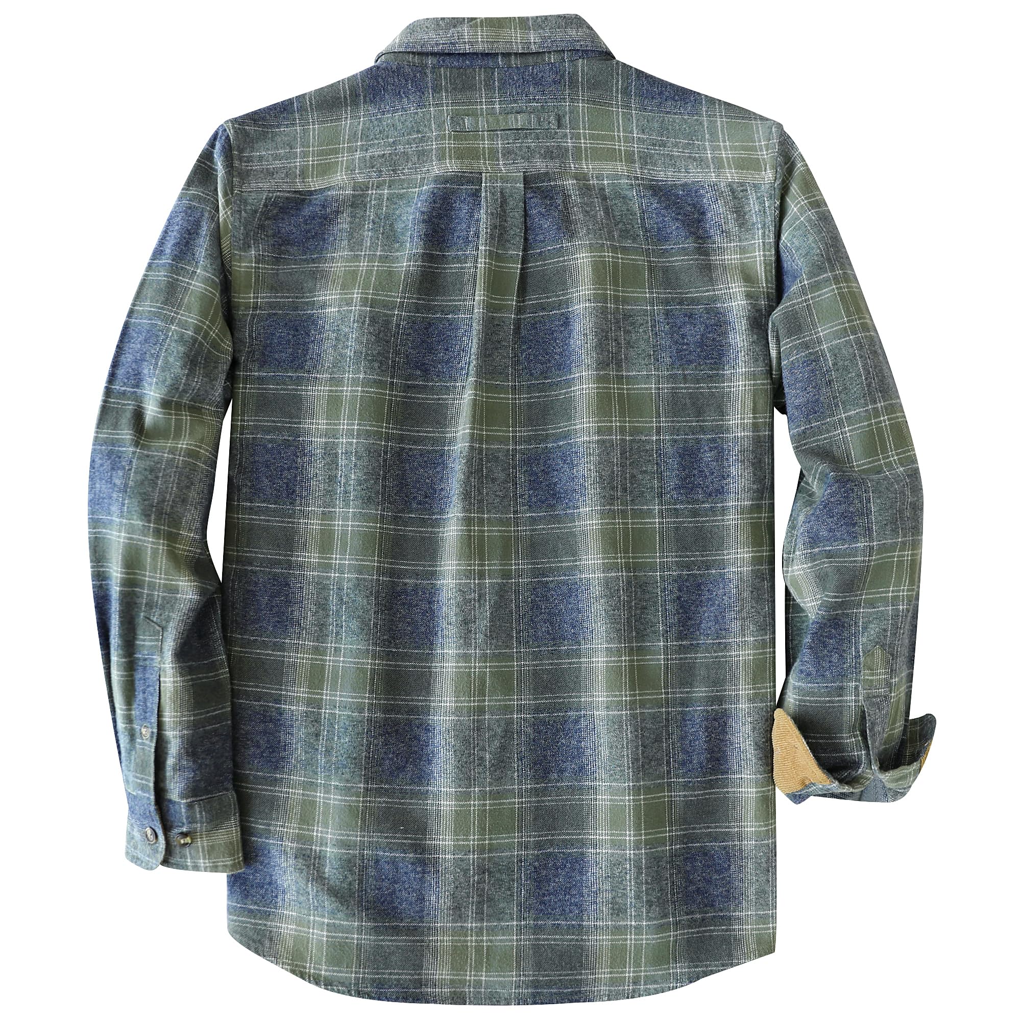 Dubinik® 6 oz Flanellhemd Herren Retro Weich Langarm Kariert 100% Baumwoll mit 2 Brusttaschen