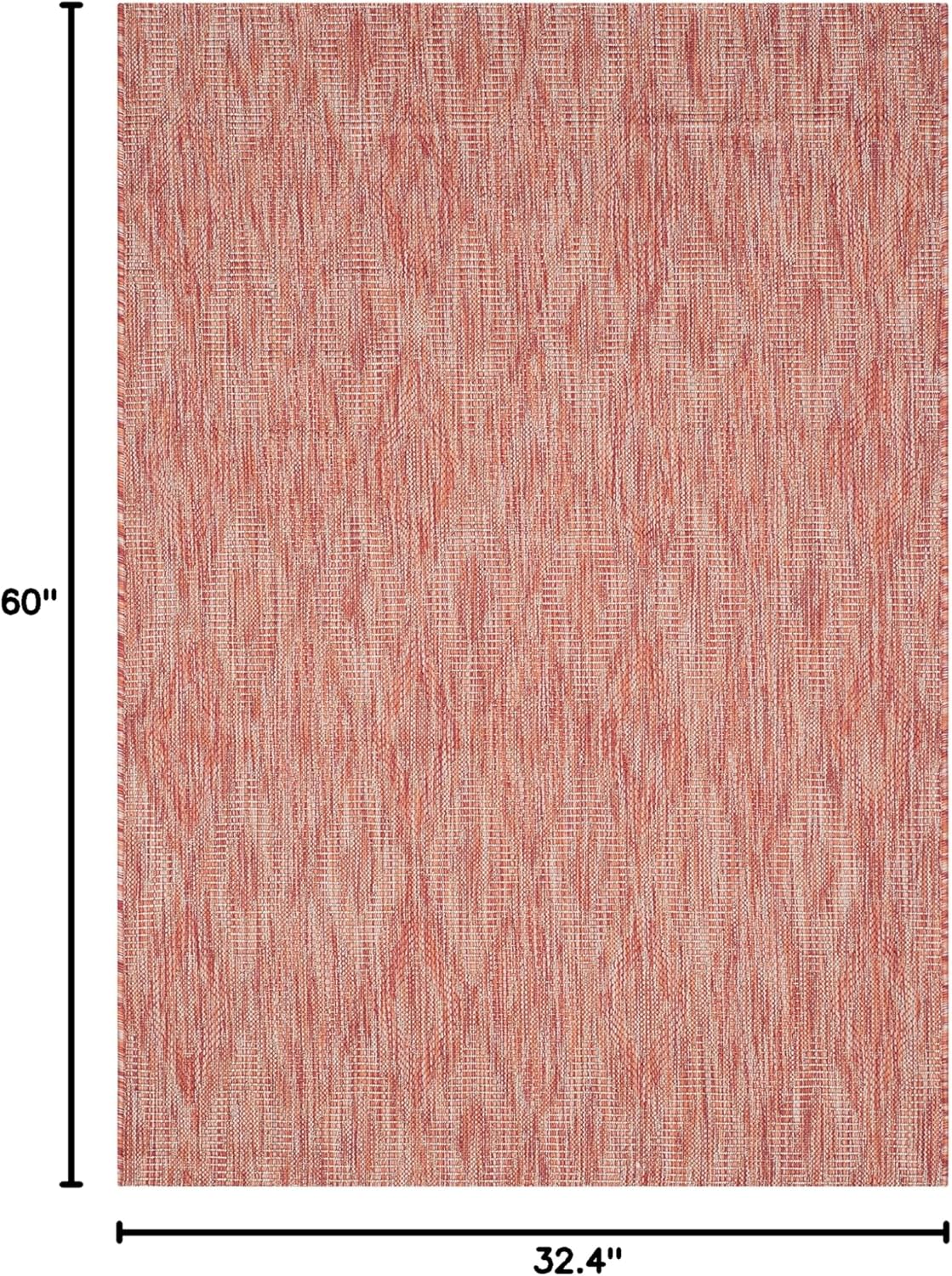 SAFAVIEH Washable Rug Outdoor Courtyard Collection - 2'7" x 5', Red, Non-Shedding & Easy Cleaning, Ideal for Patio, Backyard, Mudroom (CY8522-36522)