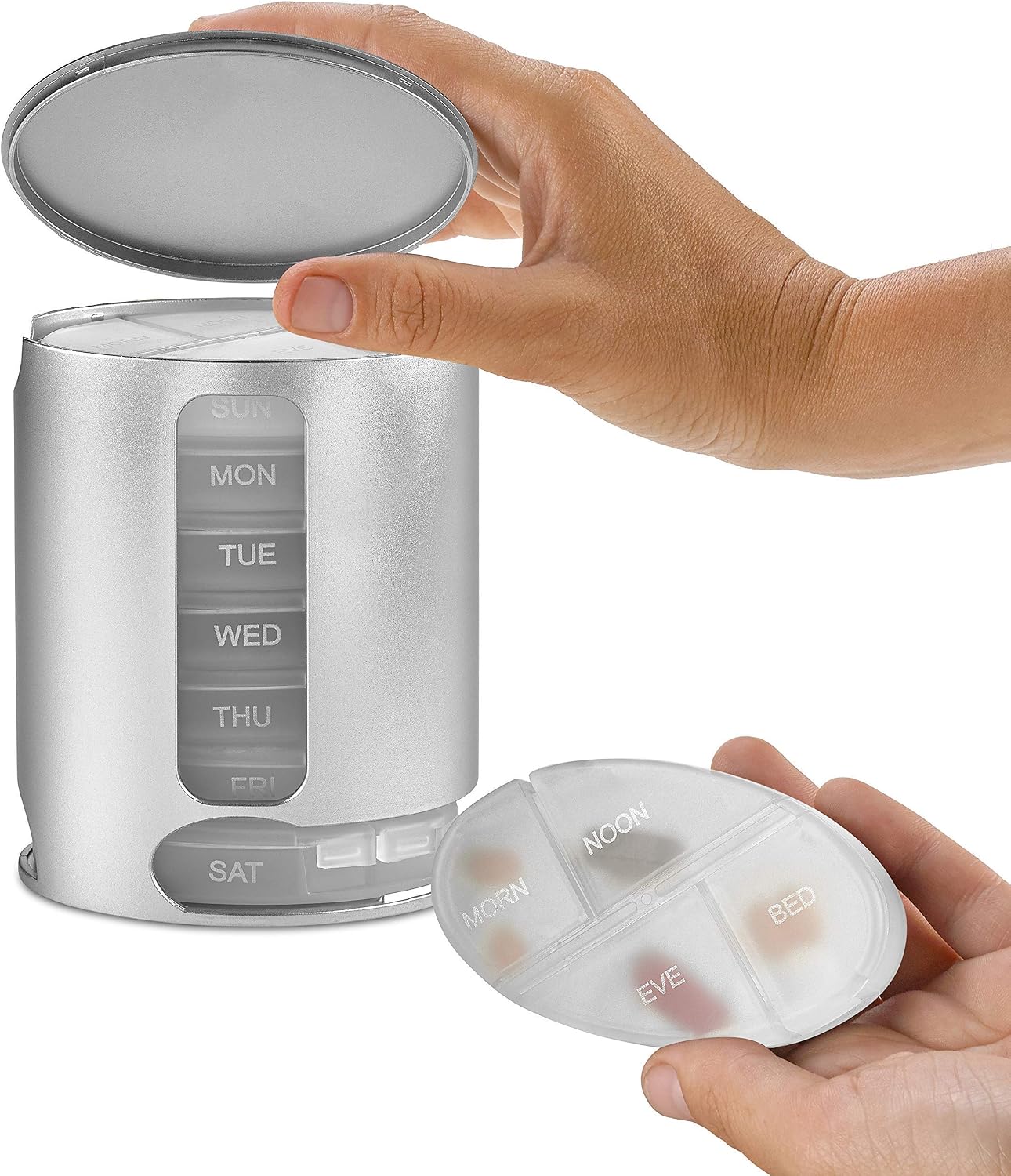 Stackable Daily Pill Organizer, Premium Weekly Medication Reminder with 7 Individual Stacking Cases - Image 3