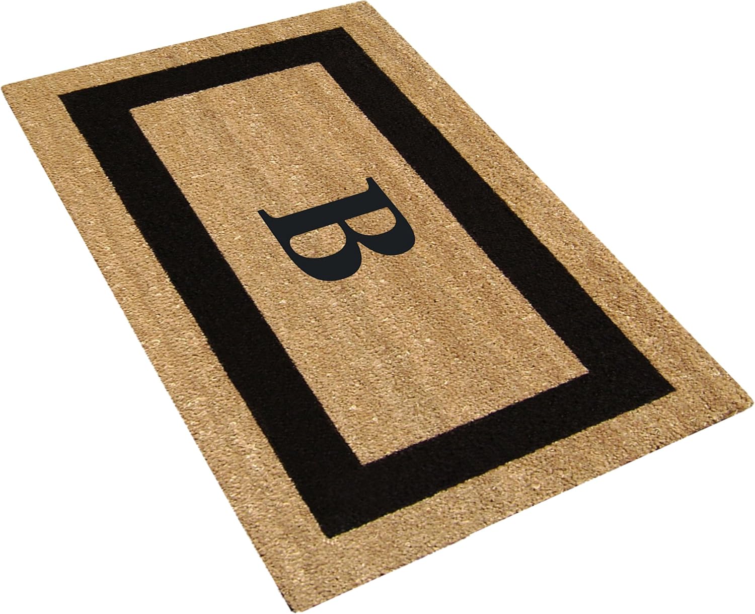 Nedia Home Natural Coco Coir, Entrance Door Mats, Heavy Duty Rectangular Welcome Mats for Patio, Anti-Slip Dirt Trapper, Home Décor Doormat for Indoor or Outdoor - 20" x 36" - Monogrammed B