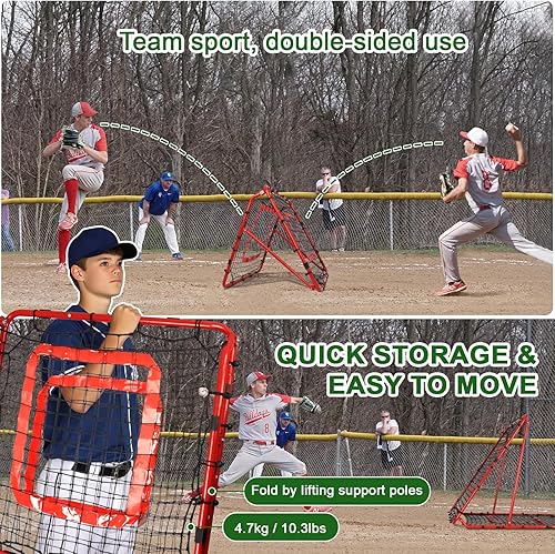 Miniatura 4 de Baseball and Softball Rebounder Net,Baseball Rebounder,Volleyball Rebounder,Pitch Back Net,Multi-Sport Training Rebound Screen,with Pitching