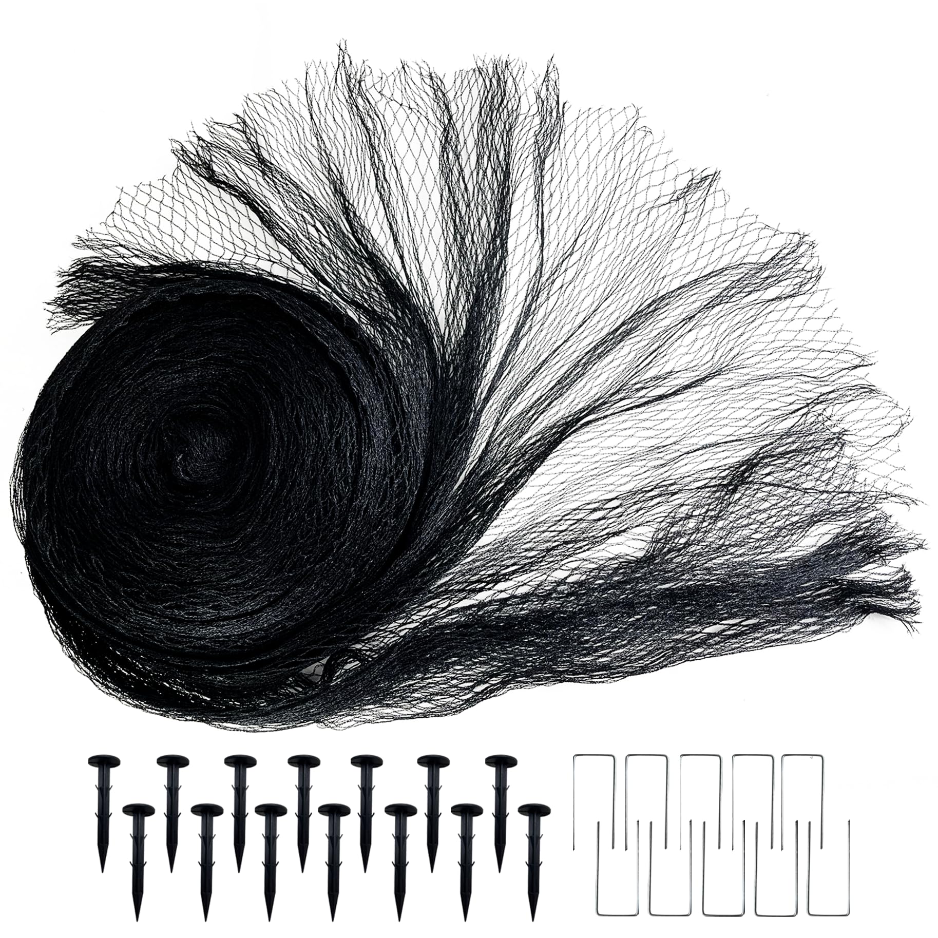 Filet de bassin pour koï 4,5 x 4,5 m Noir Tissé lourd