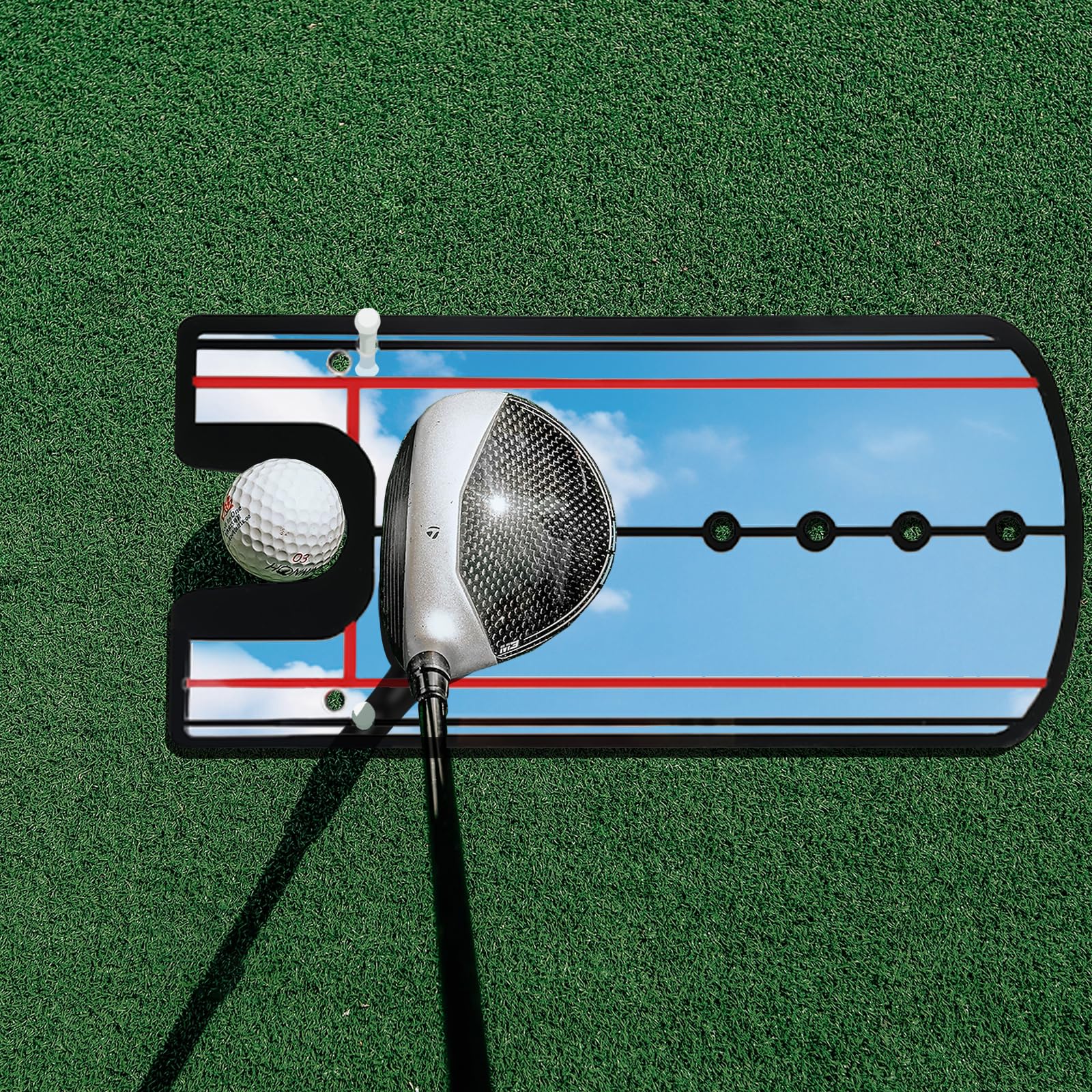 Ykimok Golf Putting Spiegel, Putting Trainingshilfe, Putting Spiegel für Golfer, korrigiert die Haltung für verbesserte Genauigkeit, geeignet für Indoor-Praxis, Outdoor-Training und Heimgebrauch