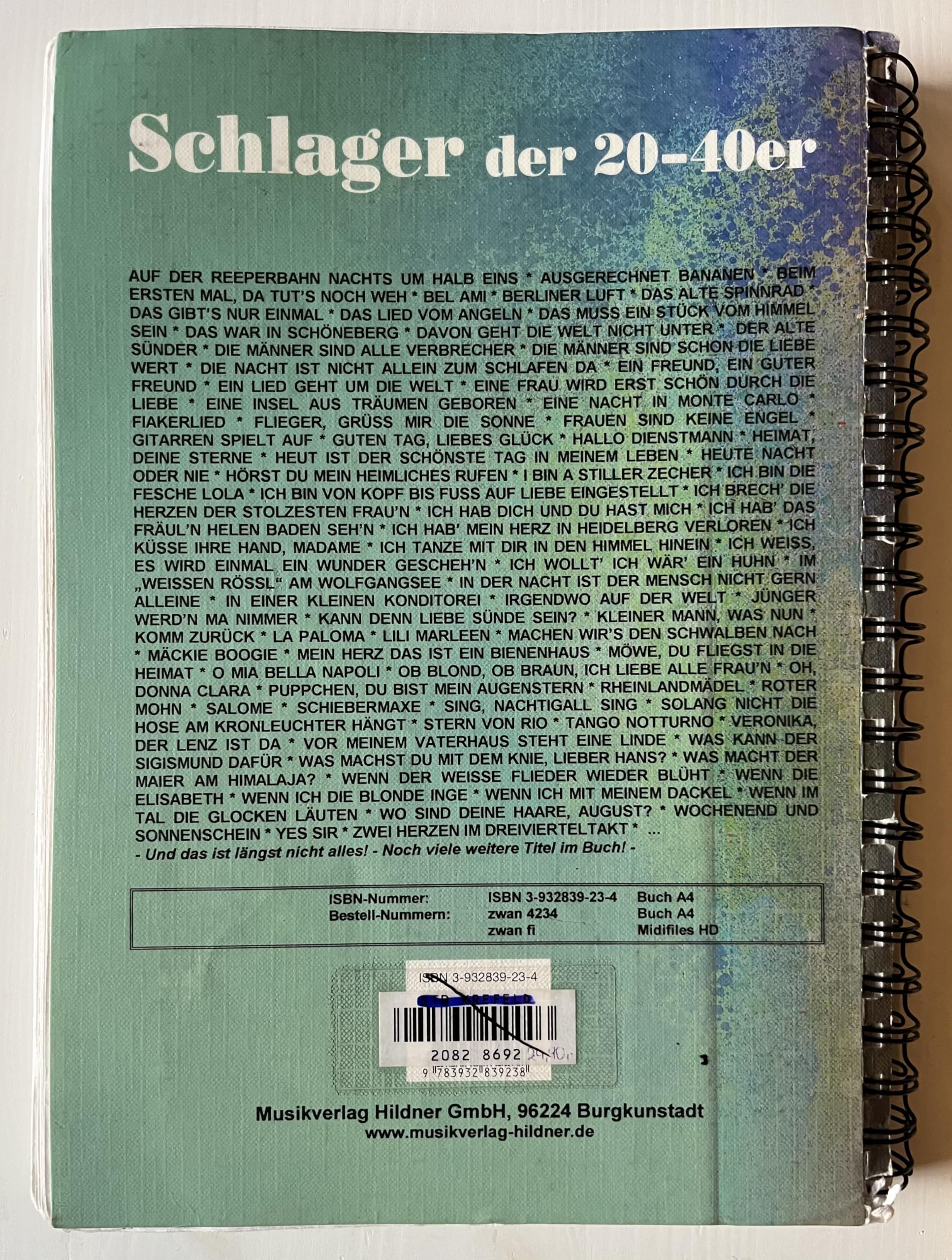140 deutsche Schlager der 20-40er Jahre