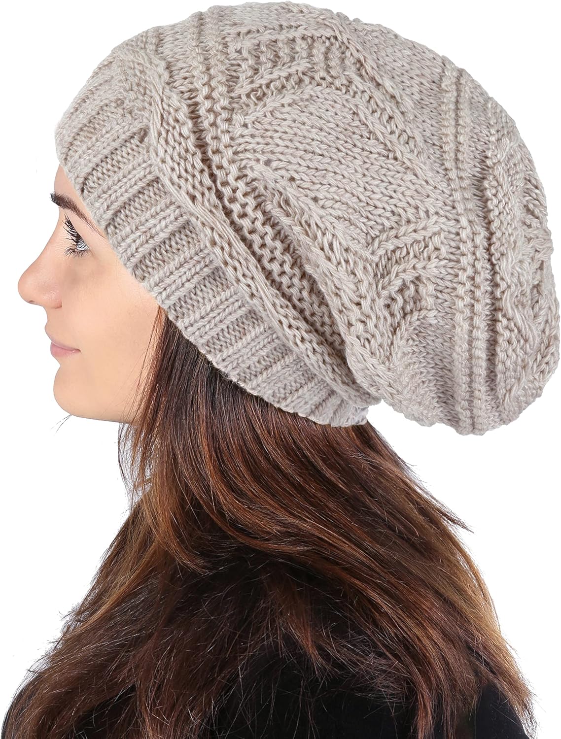 Lilax Knit Slouchy Oversized Soft Warm Winter Beanie Hat - Image 2