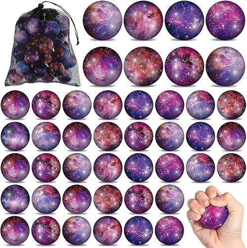 36 bolas de estrés de galaxia de 2 pulgadas para el espacio exterior, bolas sensoriales para la ansiedad y la ansiedad para adultos, regalos de
