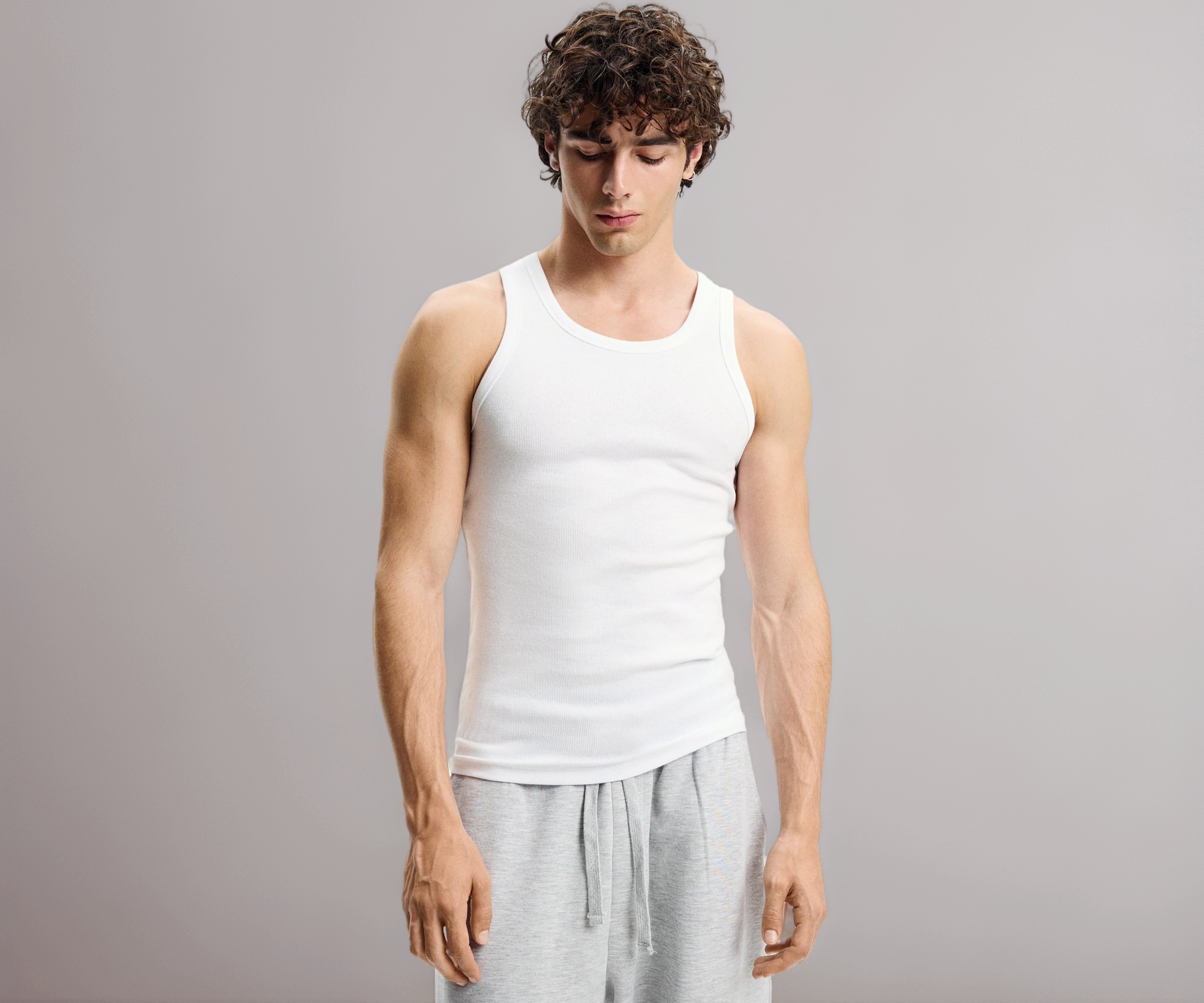 Three Times 5 Men’s Cotton Athletic Ribbed Vest - Image 1