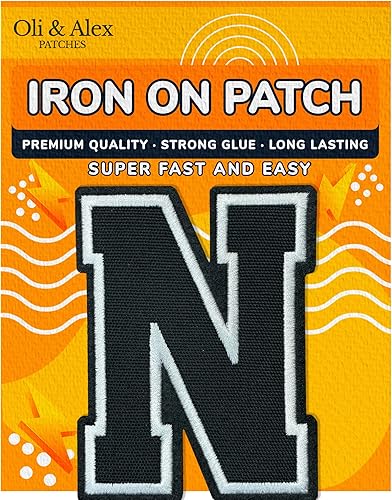 Miniatura 60 de Parches de letras termo-adhesivas de alta calidad – Lindas letras para ropa – Parche universitario para ropa – Letras bordadas de 4 1/2 parches