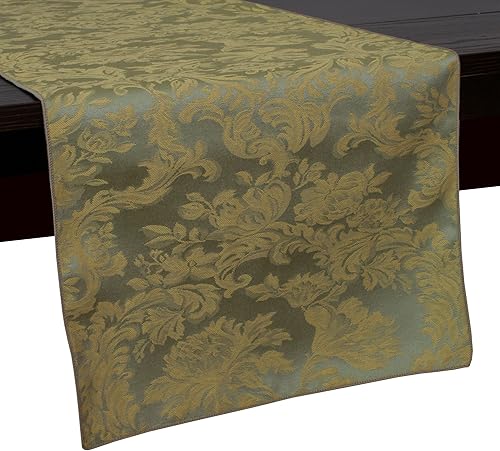 Miniatura 3 de Ultimate Textile Miranda - Camino de mesa de damasco (14 x 108 pulgadas), color negro