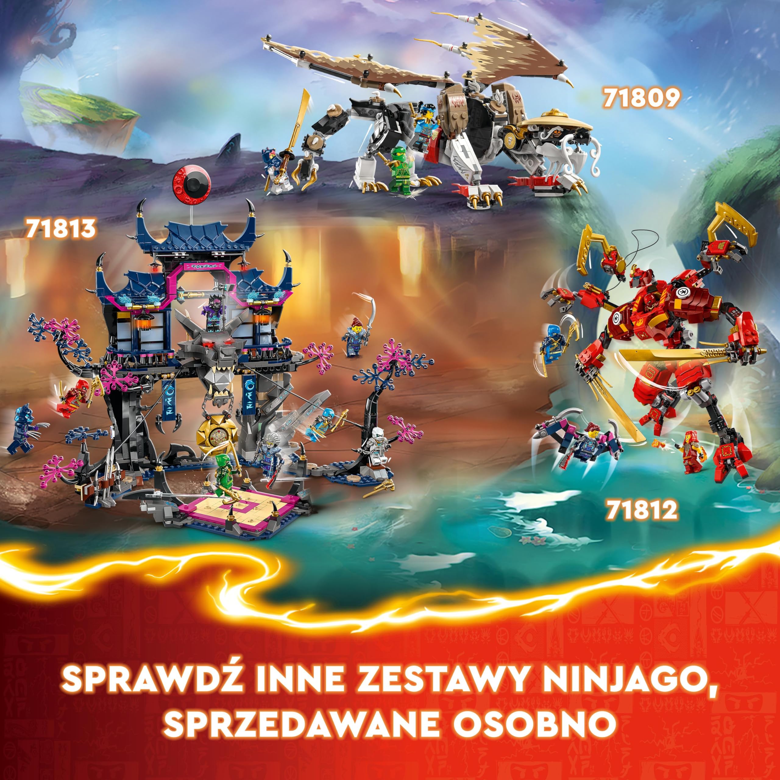 LEGO NINJAGO Świątynia Smoczego Kamienia, Zabawka Ninja dla 13-latka, Chłopców i Dziewczynek, Figurka Smoka do Zbudowania, Fajne Dekoracje do Pokoju Dziecięcego i Prezent dla Nastolatka, 71819