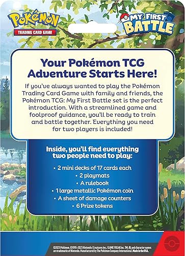 Miniatura 4 de Pokémon TCG Mi primera batalla Charmander y Squirtle (kit de inicio que incluye 2 mini mazos listos para jugar y accesorios)
