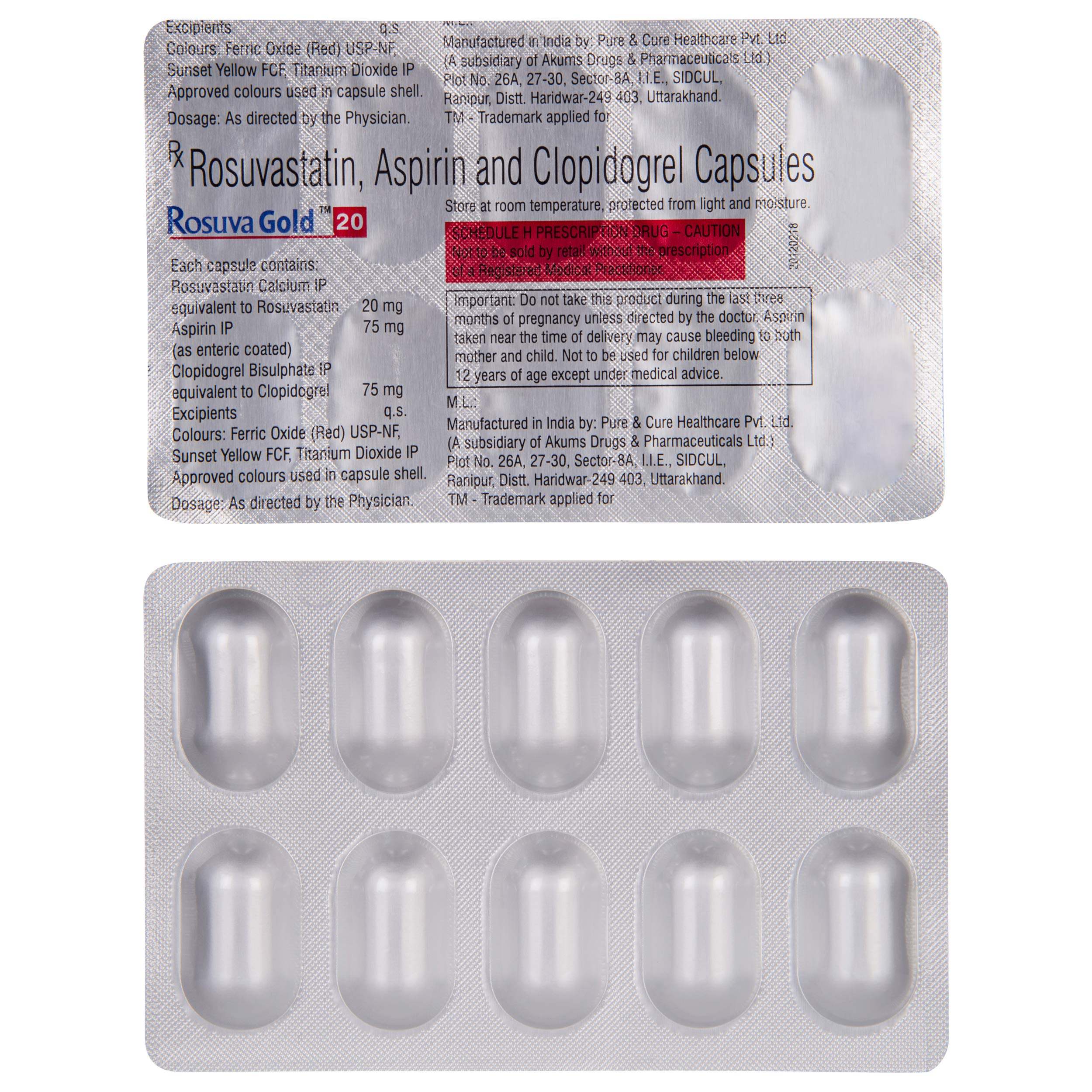 Rosuva Gold 20 - Strip of 10 Capsules