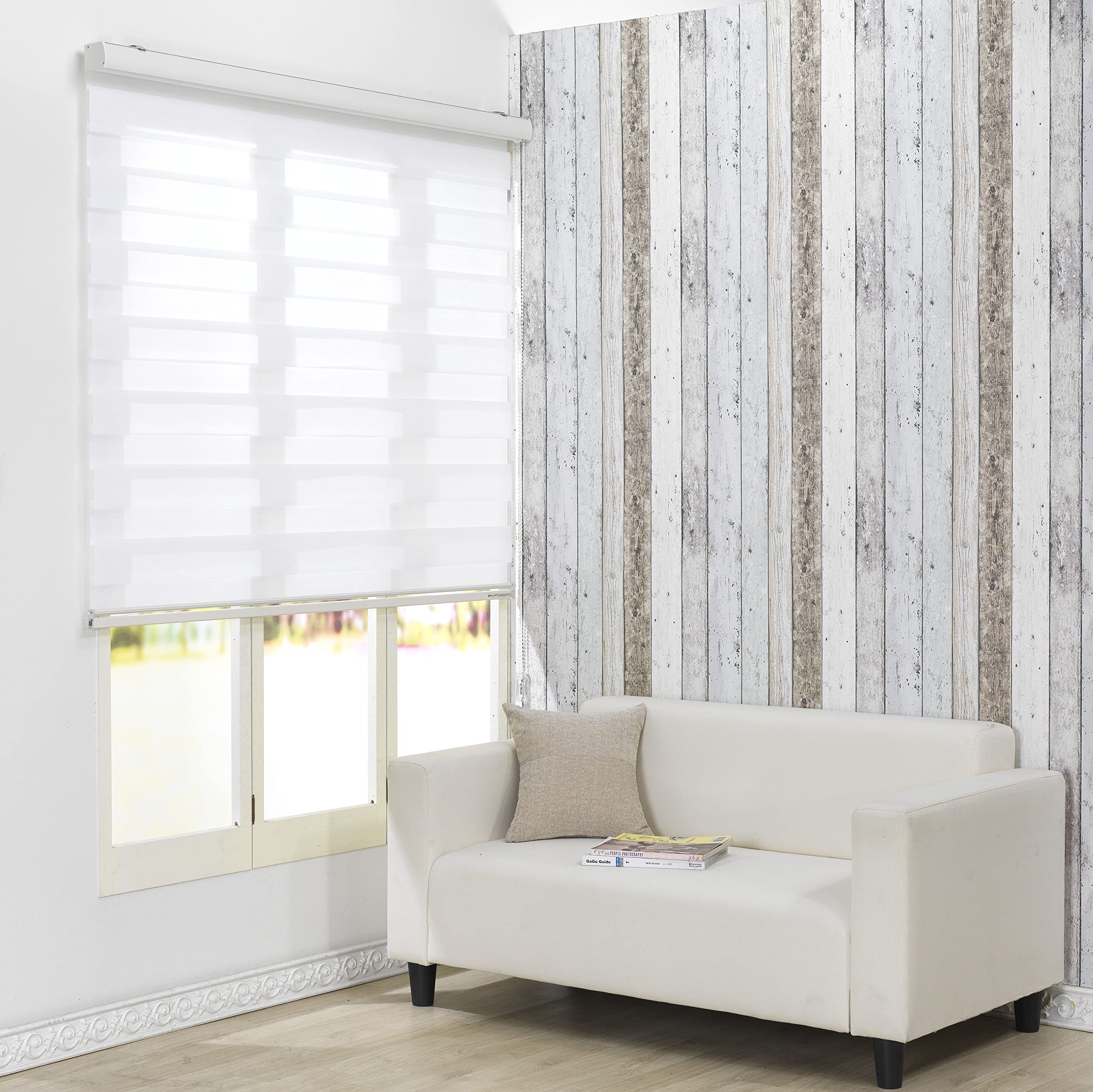 ブラインドカーテン　ゼブラローラー　2層シェード　winsharp ホワイト ブラインドカーテン ゼブラローラー 2層シェード winsharp ホワイト