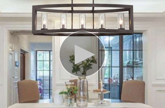 SEFINN FOUR French Country Farmhouse Chandelier, Oil Rubbed