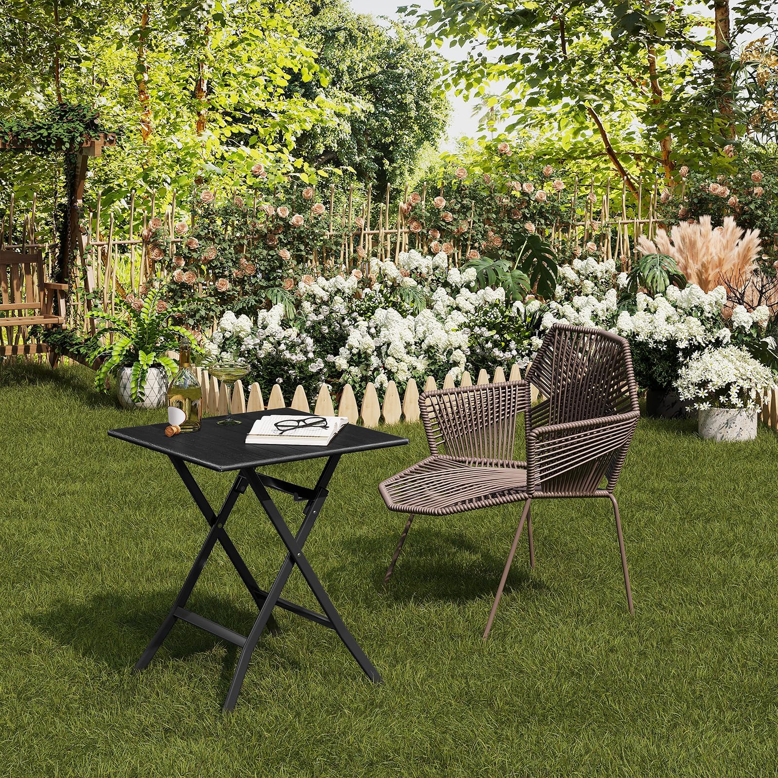 eSituro Tavolo da Giardino, Quadrato 62x62cm