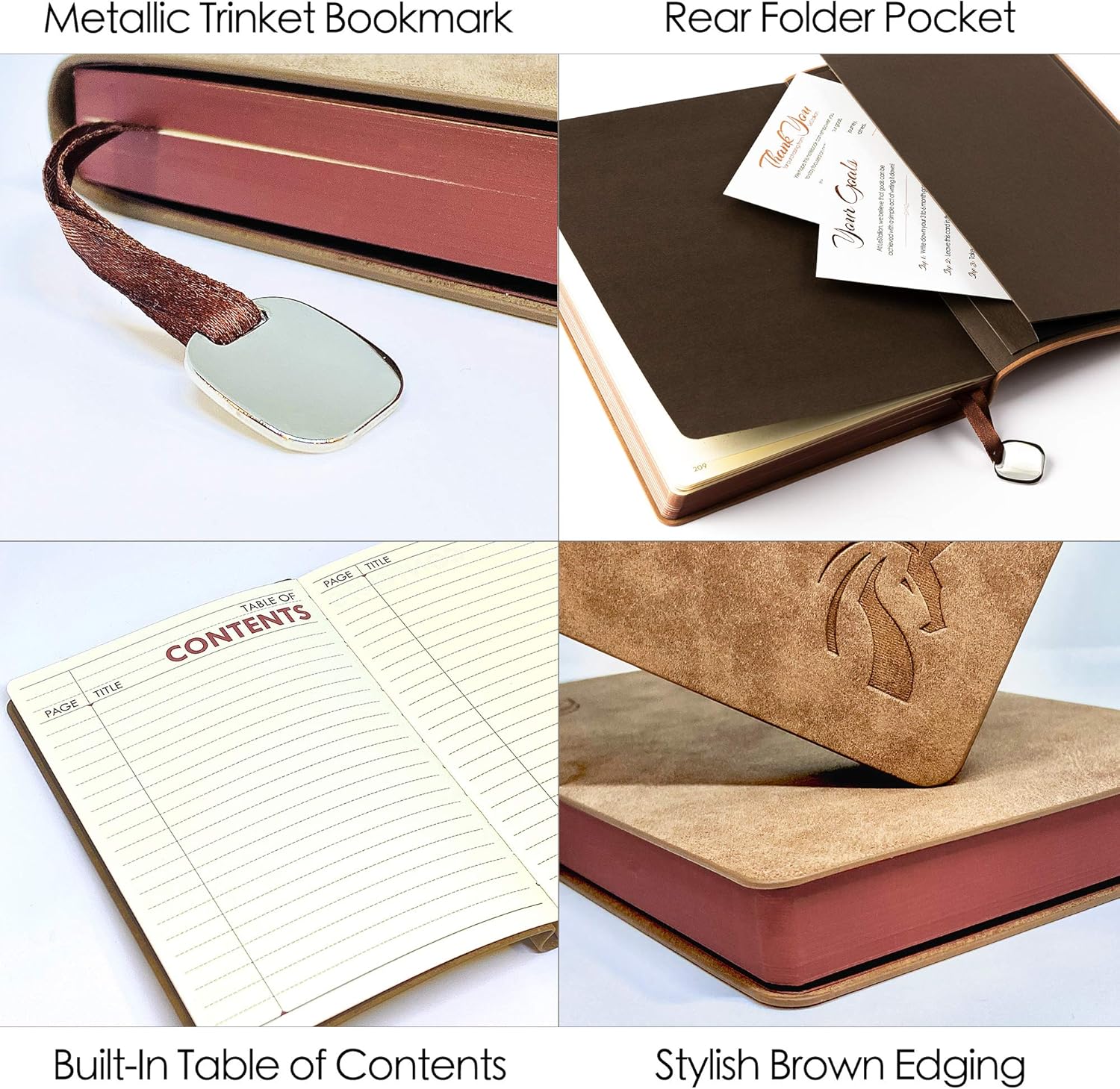 Amazon.com : LeStallion Nice Leather Journal For Men / Women - 120GSM  Fountain Pen Notebook - 210 Numbered Pages, Table Contents - A5 Soft Cover  Personal / Work Daily Journal - High