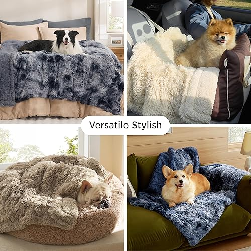 Miniatura 7 de Bedsure Mantas impermeables para perros grandes, manta de gato para sofá, protector de pelo sintético largo, lavable, suave y reversible, protección