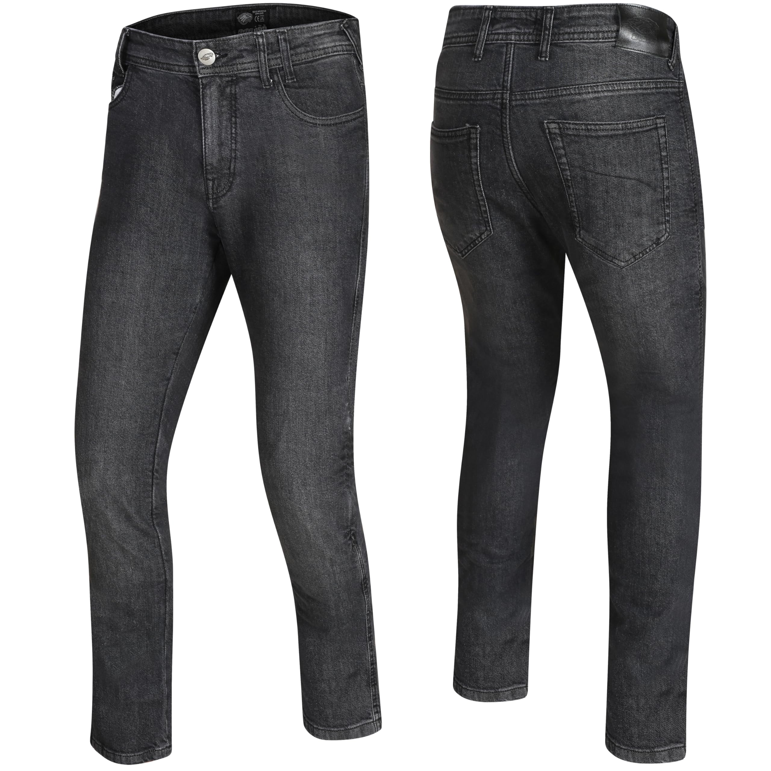 STORM Jeans da Moto Uomo Biker Rinforzato con Protezione CE Certificata Kevlar Pantaloni Motorcycle Eagle Denim con Armature
