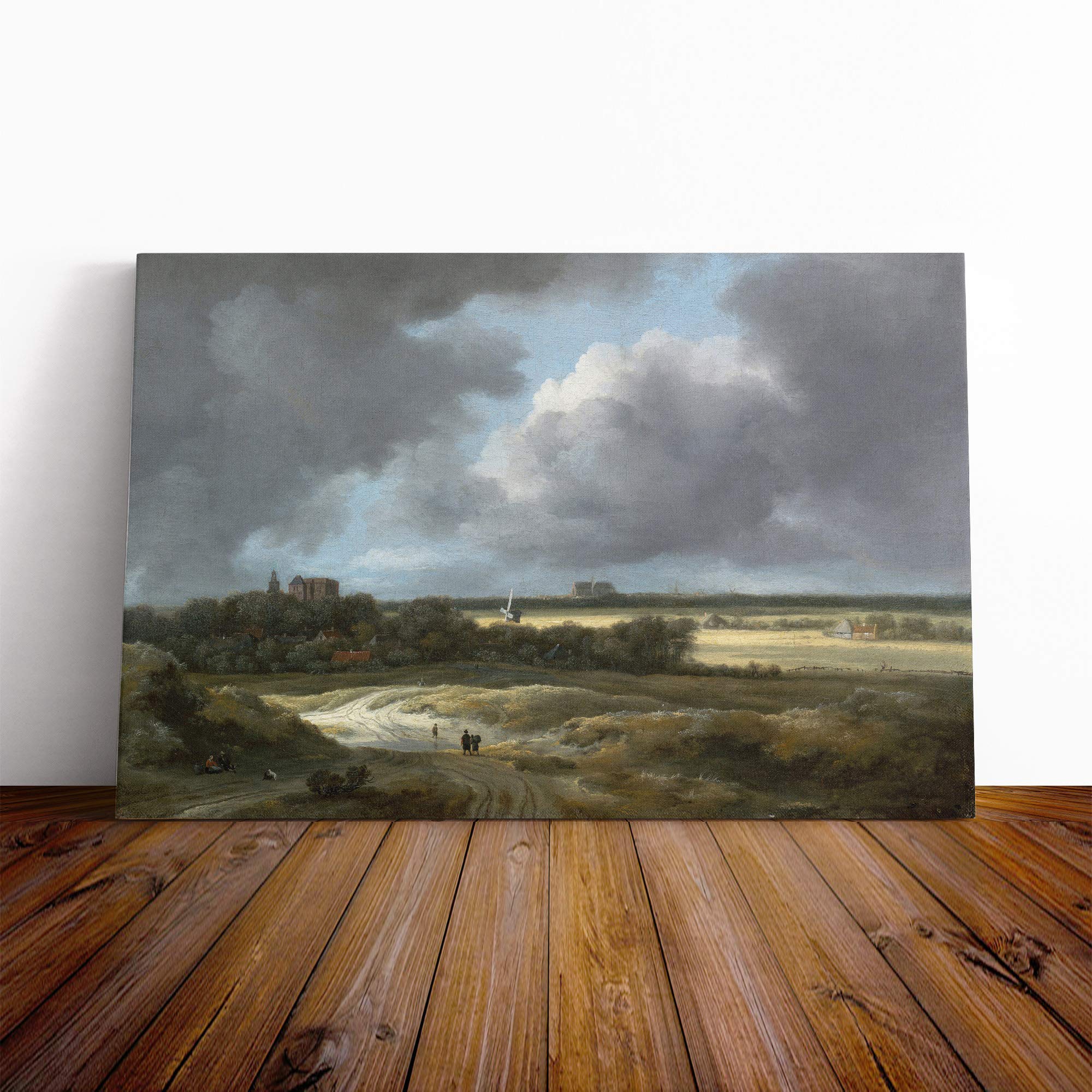 Jacob Ruisdael View of Alkmaar Canvas Print | Gallery Wrapped 30mm Frame Wall Art | 30x20 inches | Ready to Hang | Modern Picture | Living Room Bedroom Lounge Office