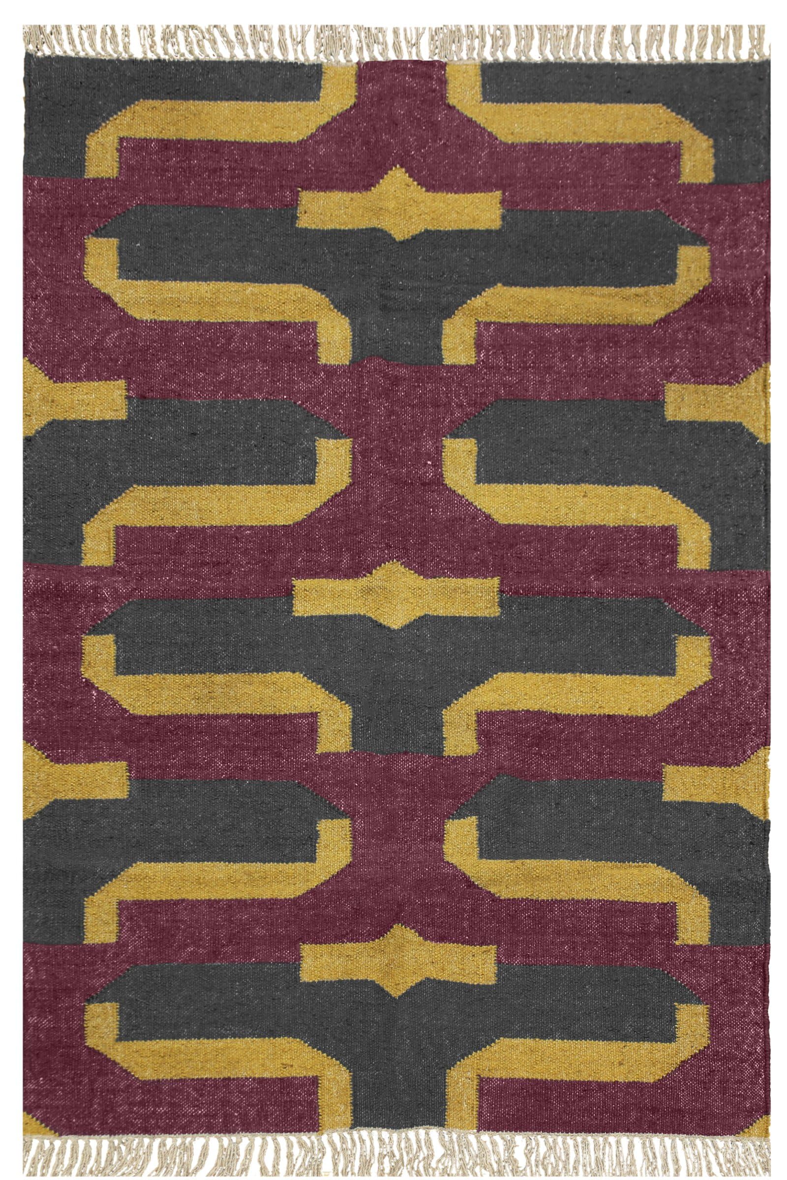 Tapis en laine et jute grand format 1,5x2,4m pour salon et cuisine