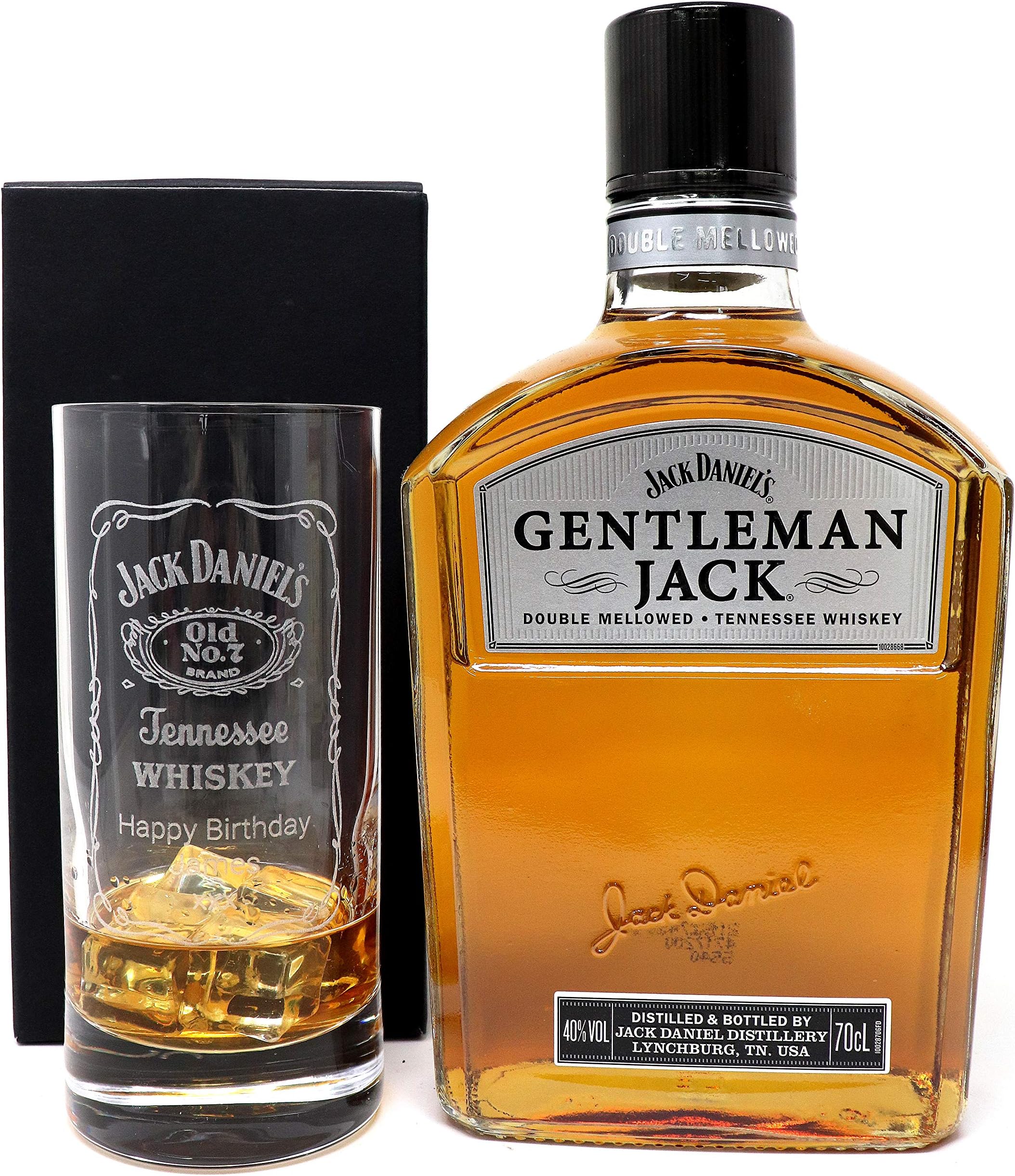 Personalised Premium Highball & 70cl - Jack Daniel's Label Design (Jack Daniel's Gentleman Jack Tennessee Whiskey, No Gift Box)