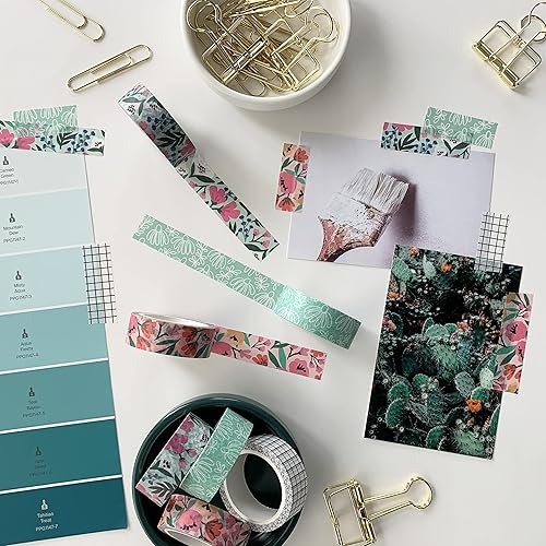 Vista 3 de ZYNSHE Washi Tape - Juego de 12 rollos de 0.591 in de ancho cinta adhesiva decorativa para diario, álbumes de recortes, manualidades, diarios