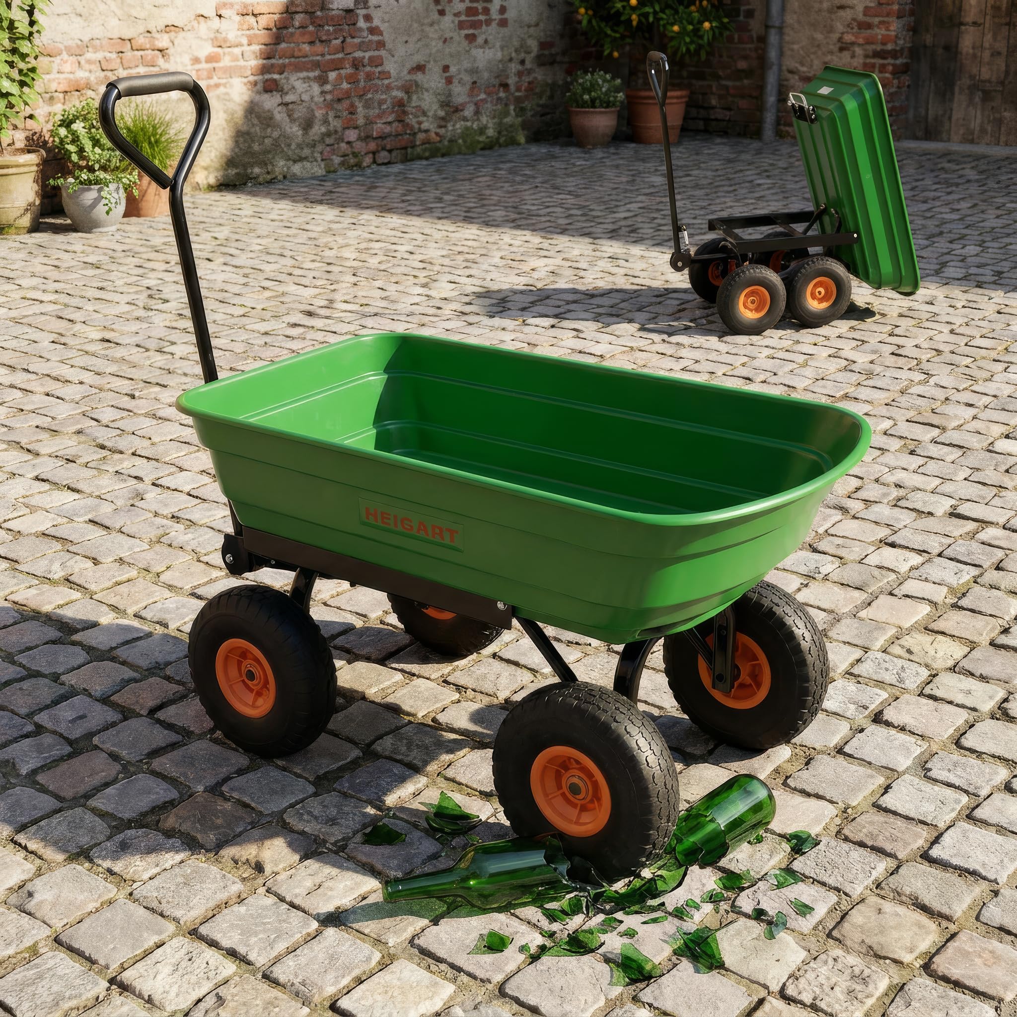 TÜV/GS Gartenwagen EXPERT Pannensicher mit Kippfunktion 250 kg Bollerwagen Transportwagen