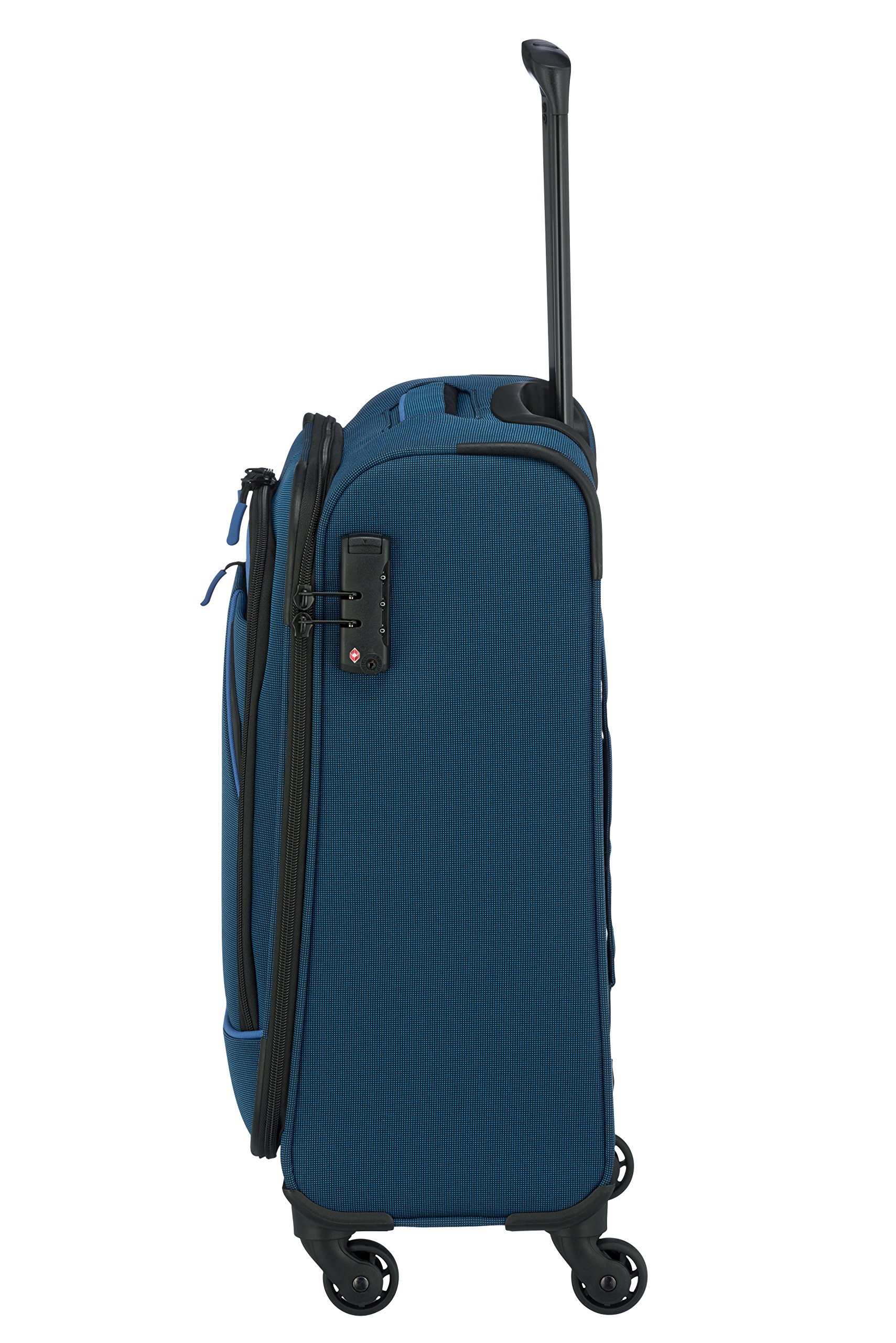 paklite trolley bagaglio a mano 55x40x20 morbido 4 ruote, leggero, DERBY, trolley a ruote con chiusura TSA + funzione clip-on, 55 cm, 41 litri