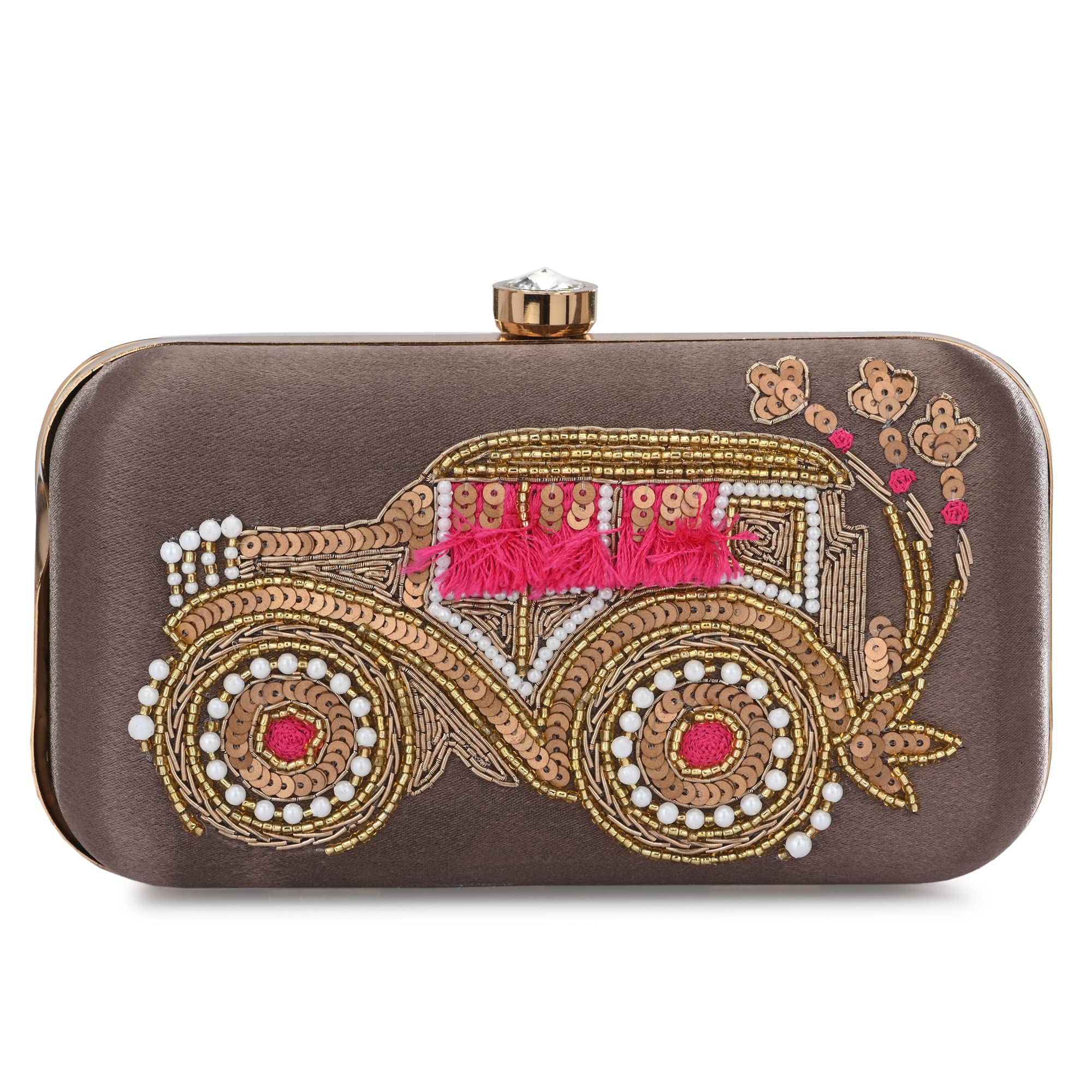 For The Beautiful You Grey Embroidered Car Womens Clutch (B0BJW2KYT8) Amazon Price History, Amazon Price Tracker