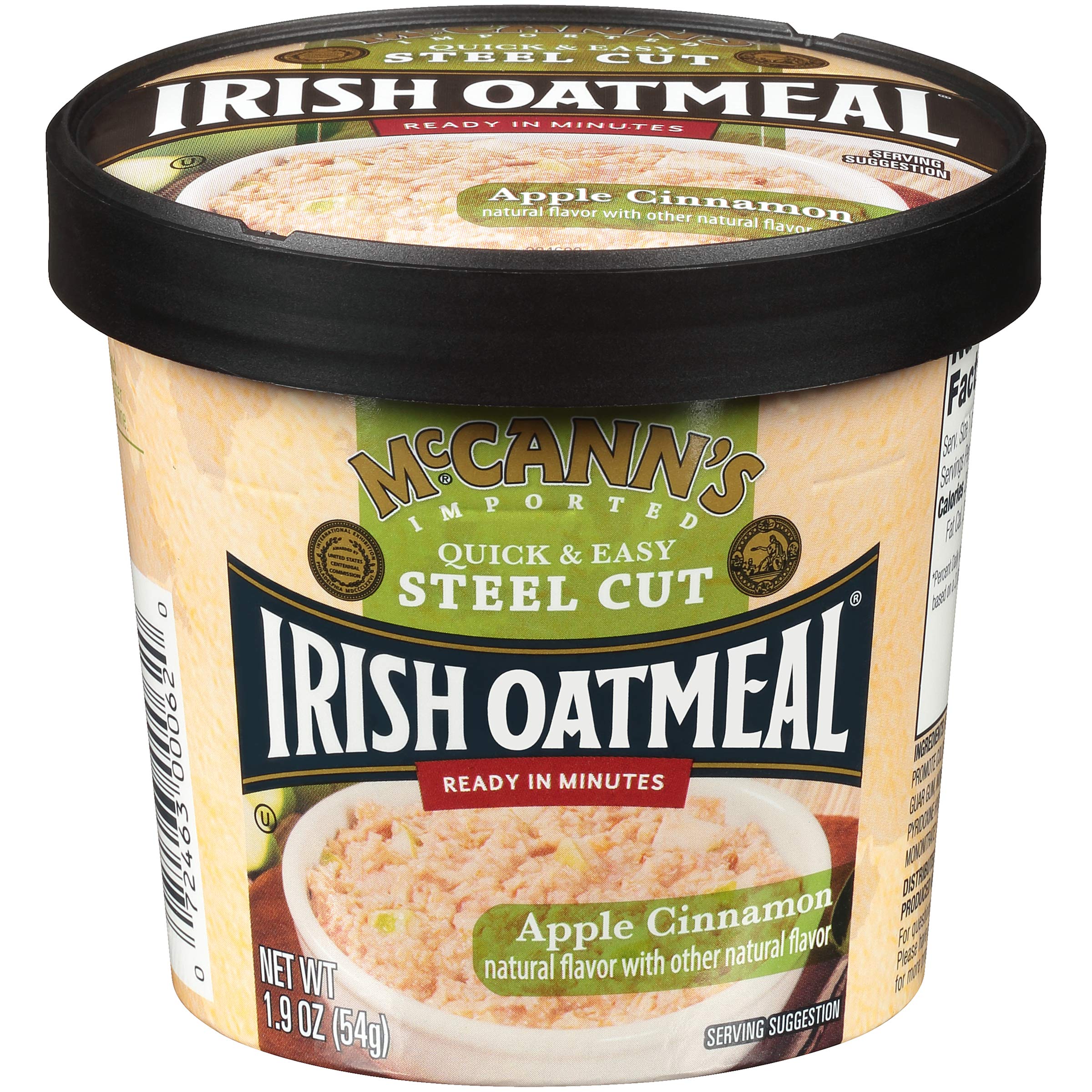 McCann's Irish Oatmeal Instant Oatmeal Cup, Apple Cinnamon, 1.9 Ounce (Pack of 12)