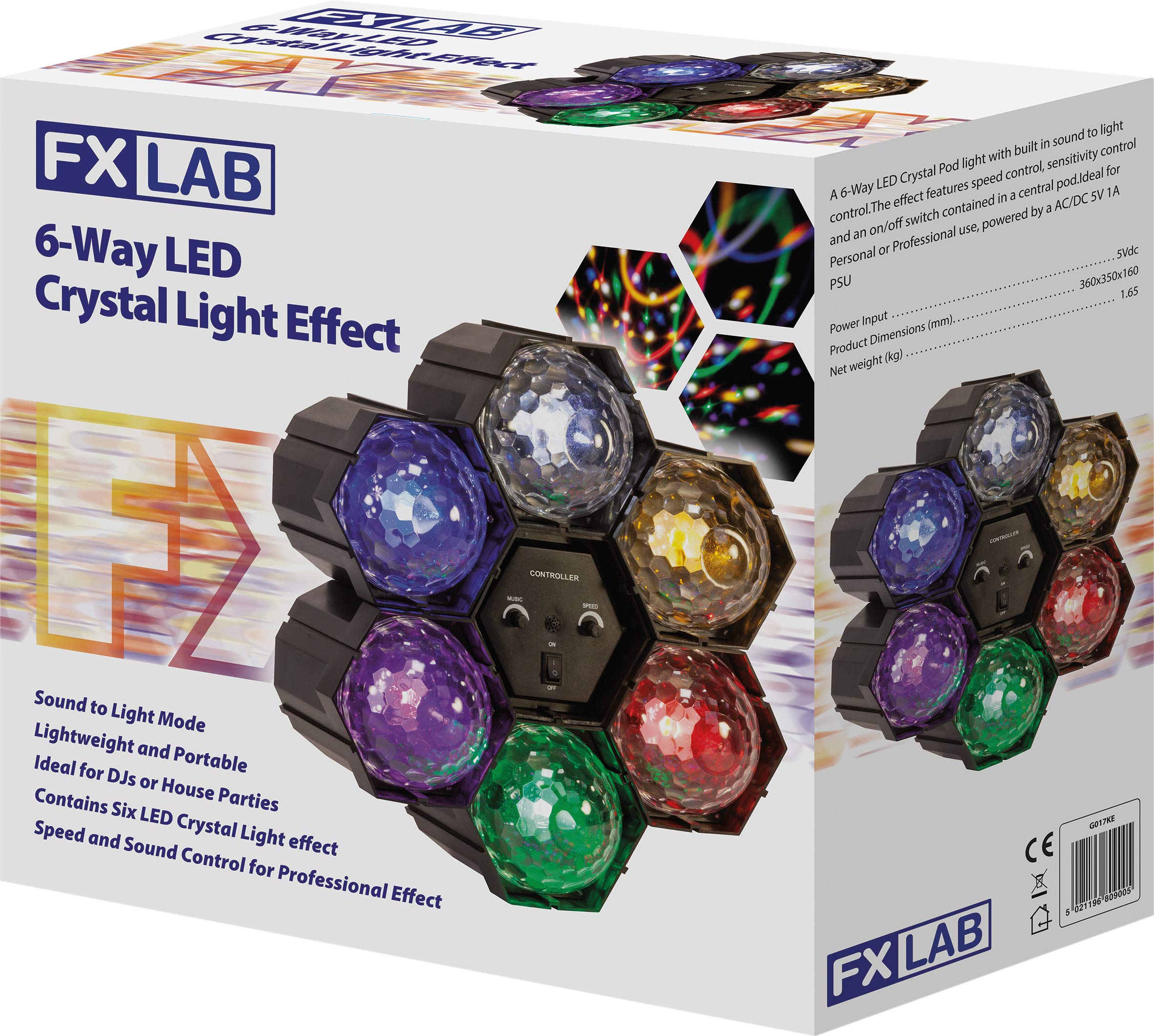 Jeu de lumière à 6 modules Multicolore LED Effet, Avec Contrôleur Son et vitesse lumière