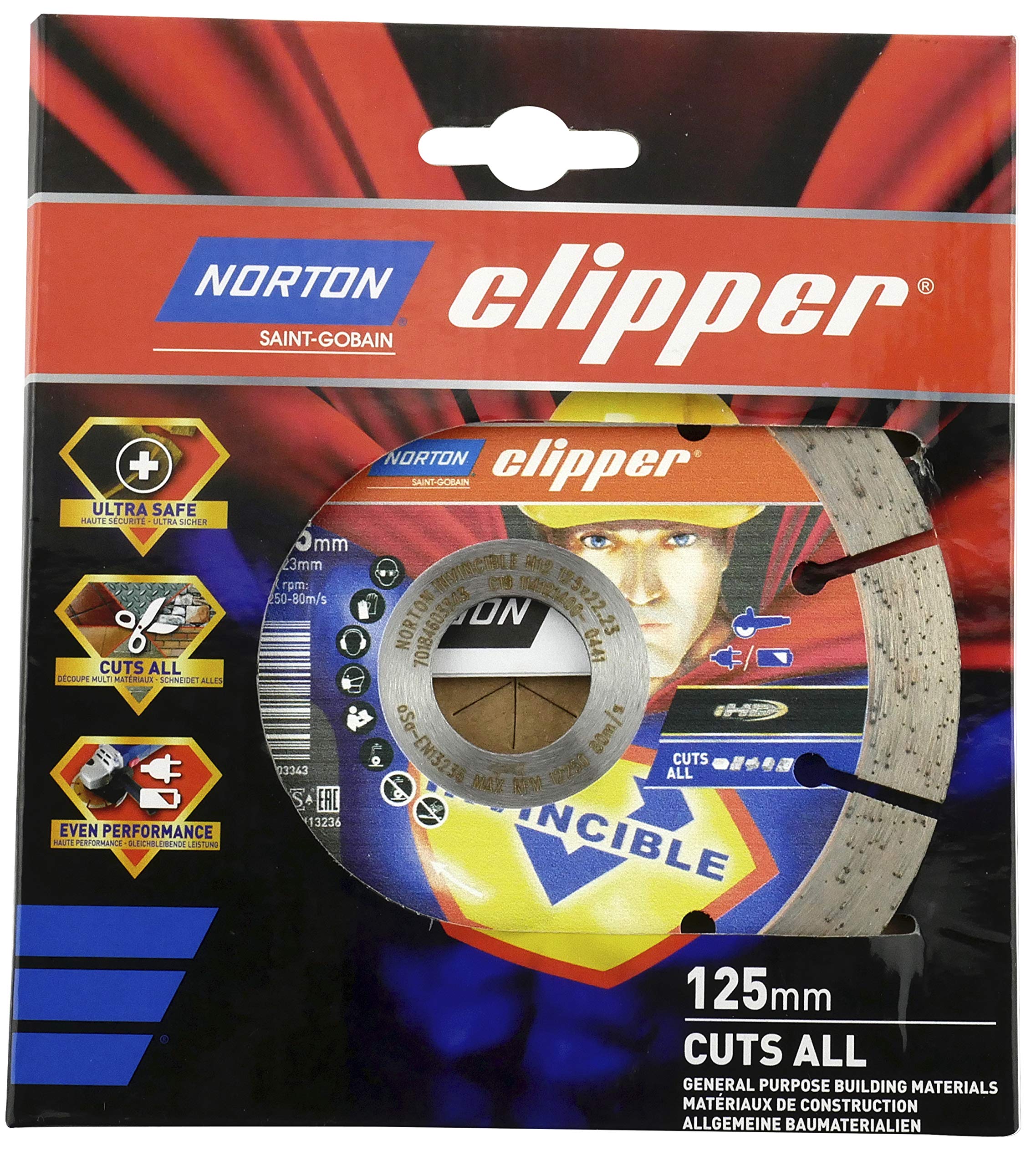 Disque Diamant Norton Clipper INVINCIBLE 125x22,23 Mm - Coupe Nette Et Rapide Pour Pro