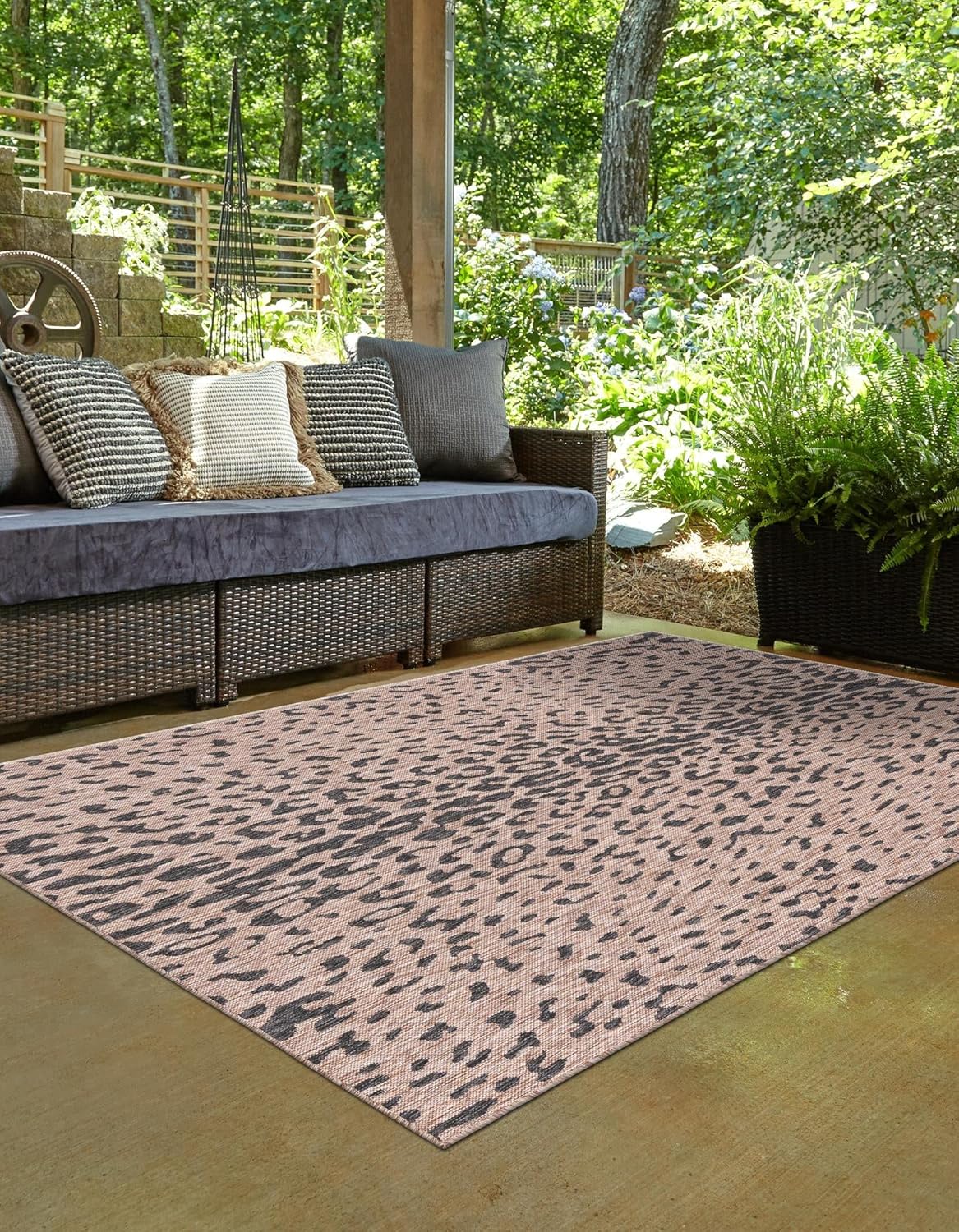 Rugs.com Outdoor Safari Collection Rug – 9' x 12' Natural Flatweave Rug Perfect for Living Rooms, Large Dining Rooms, Open Floorplans