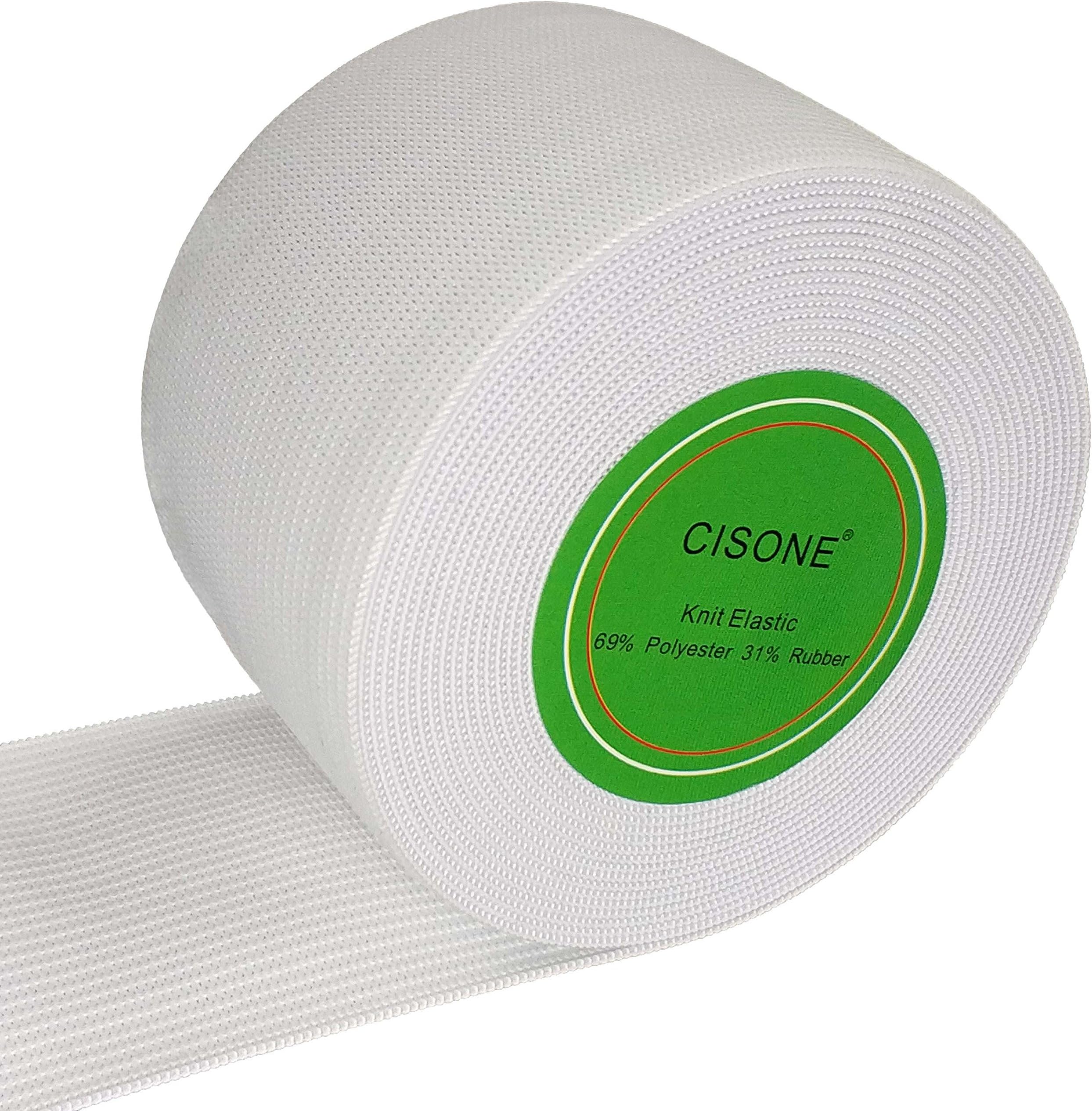 Knit Elastic 2 Inch Wide White Heavy Stretch High Elasticity Knit Elastic Band 5 Yards