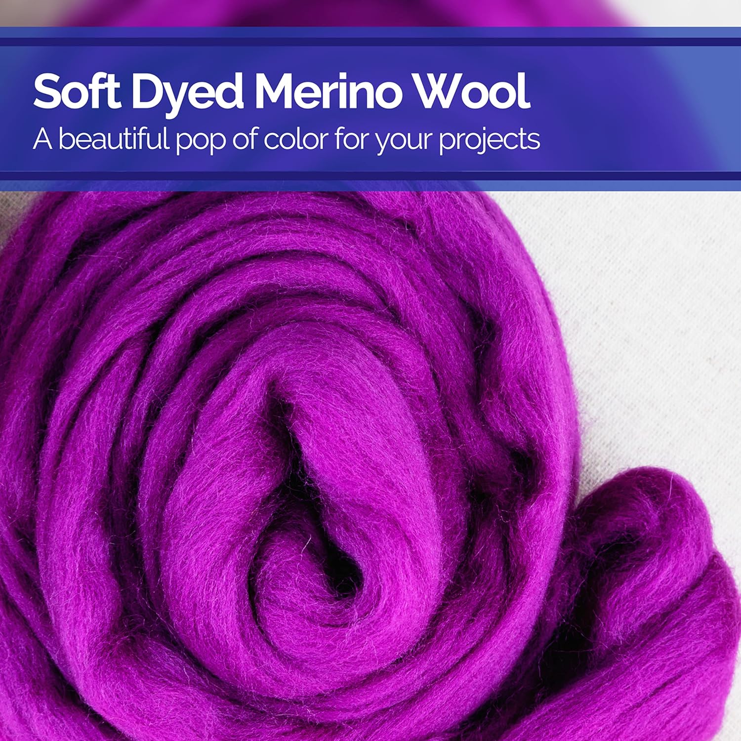 Revolution Fibers | Mixed Merino Wool Variety Pack | Perfect Wool Roving for Spinning, Needle Felting, Wet Felting, Weaving and Crafting (Very Berry (Purples), 250 Grams)