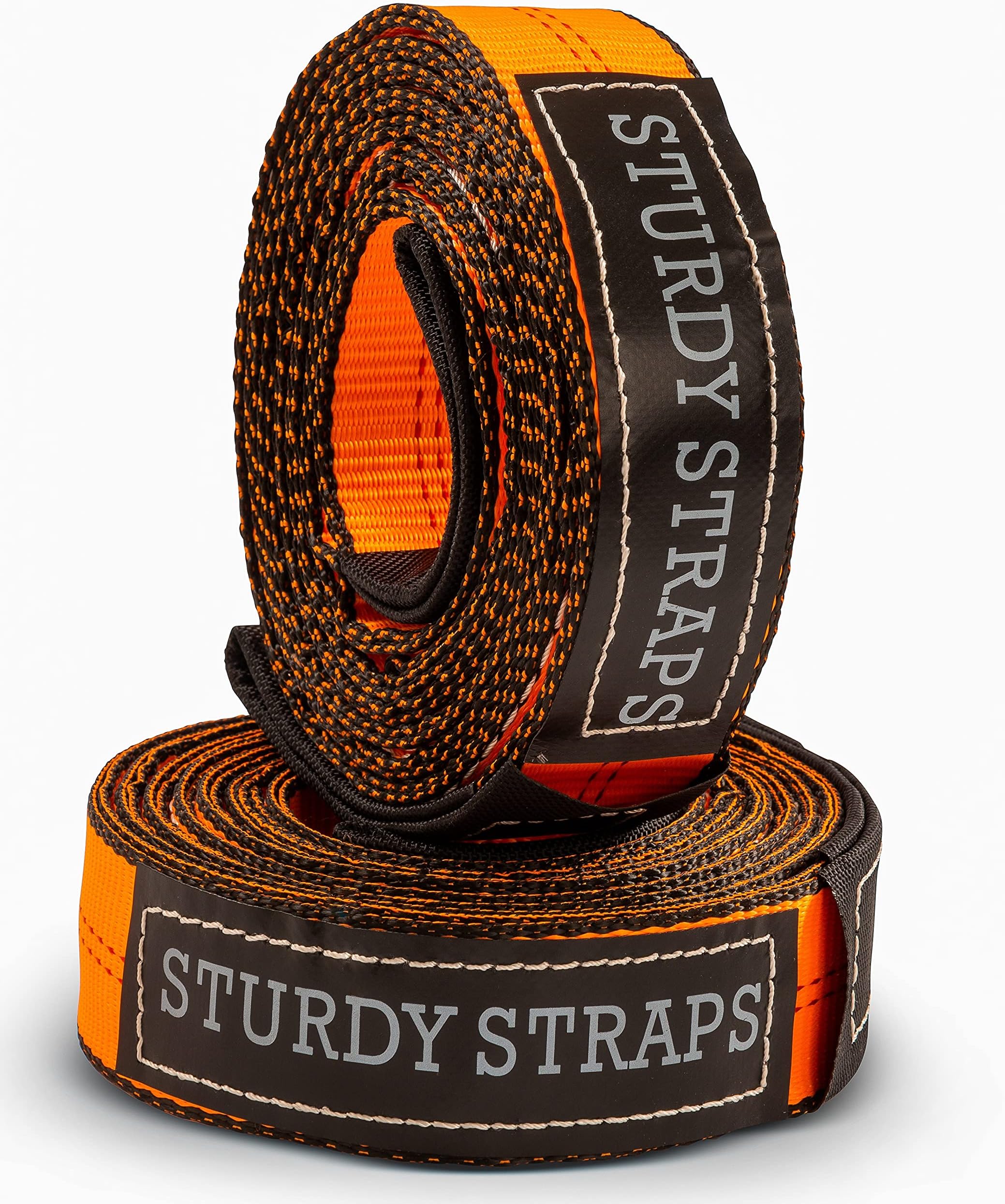 18,800lb Lift Sling Straps 2-Pack 10 Feet x 2 Inches Long 2 Ply Heavy Lifting Straps with 11 Inch Handle Orange