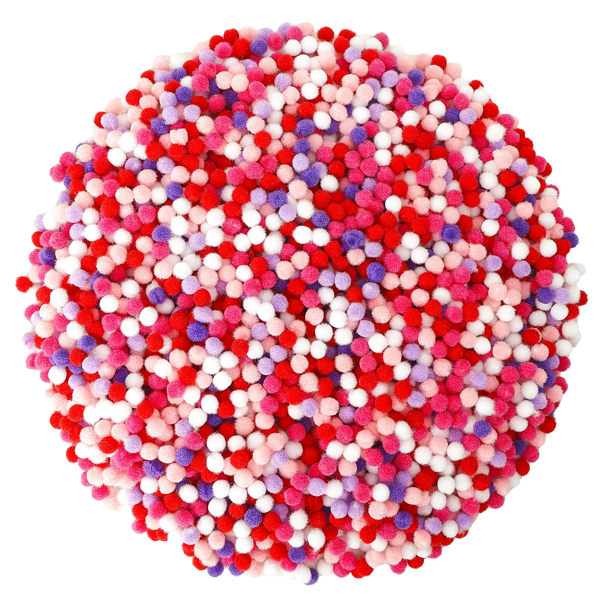 Caydo 2400 Pieces Mini Craft Pompoms for Valentine's Day Colors 6 mm Small Pom poms for Hobby Supplies and Holiday Decorations โ image 1