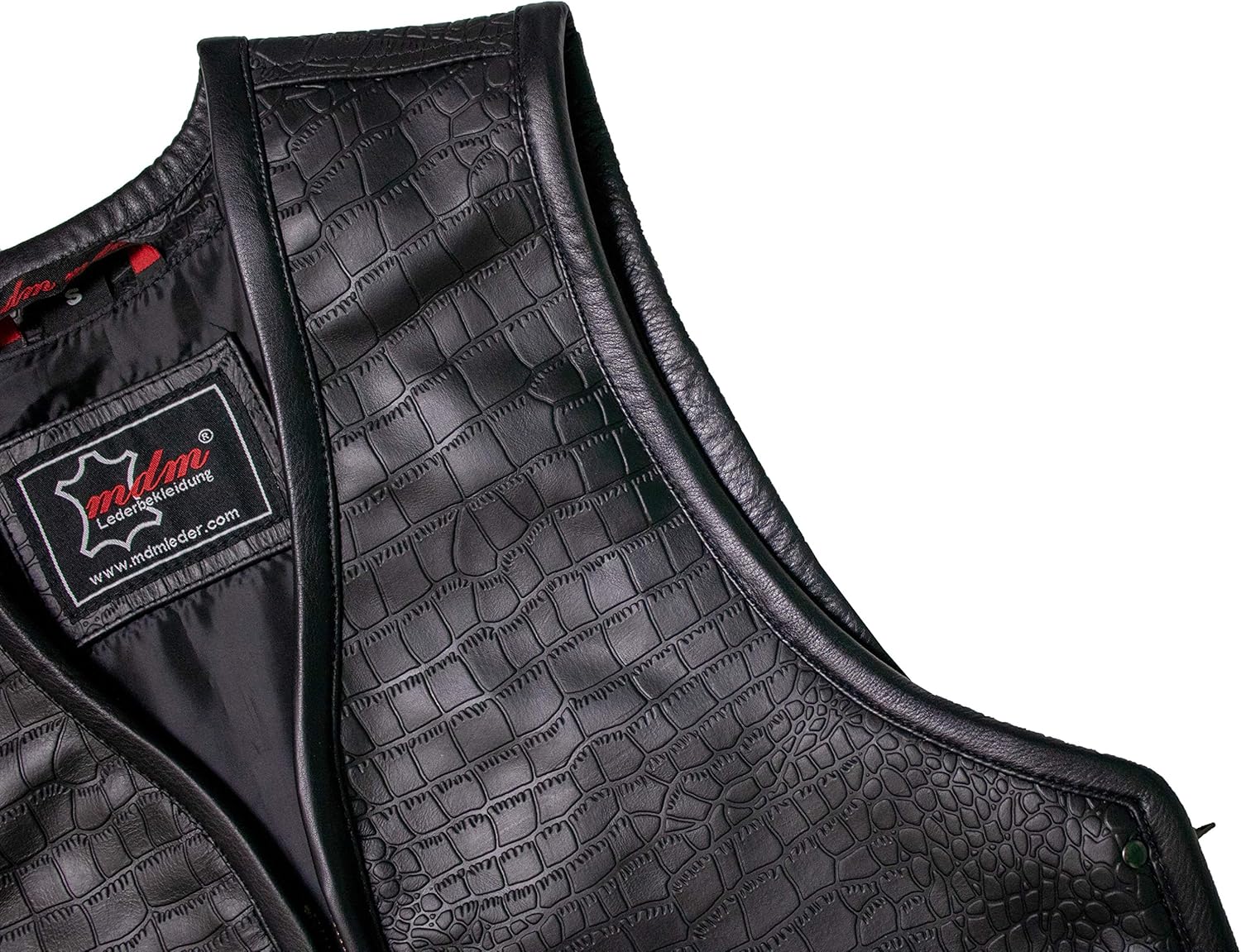 Men's crocodile leather vest made of cowhide