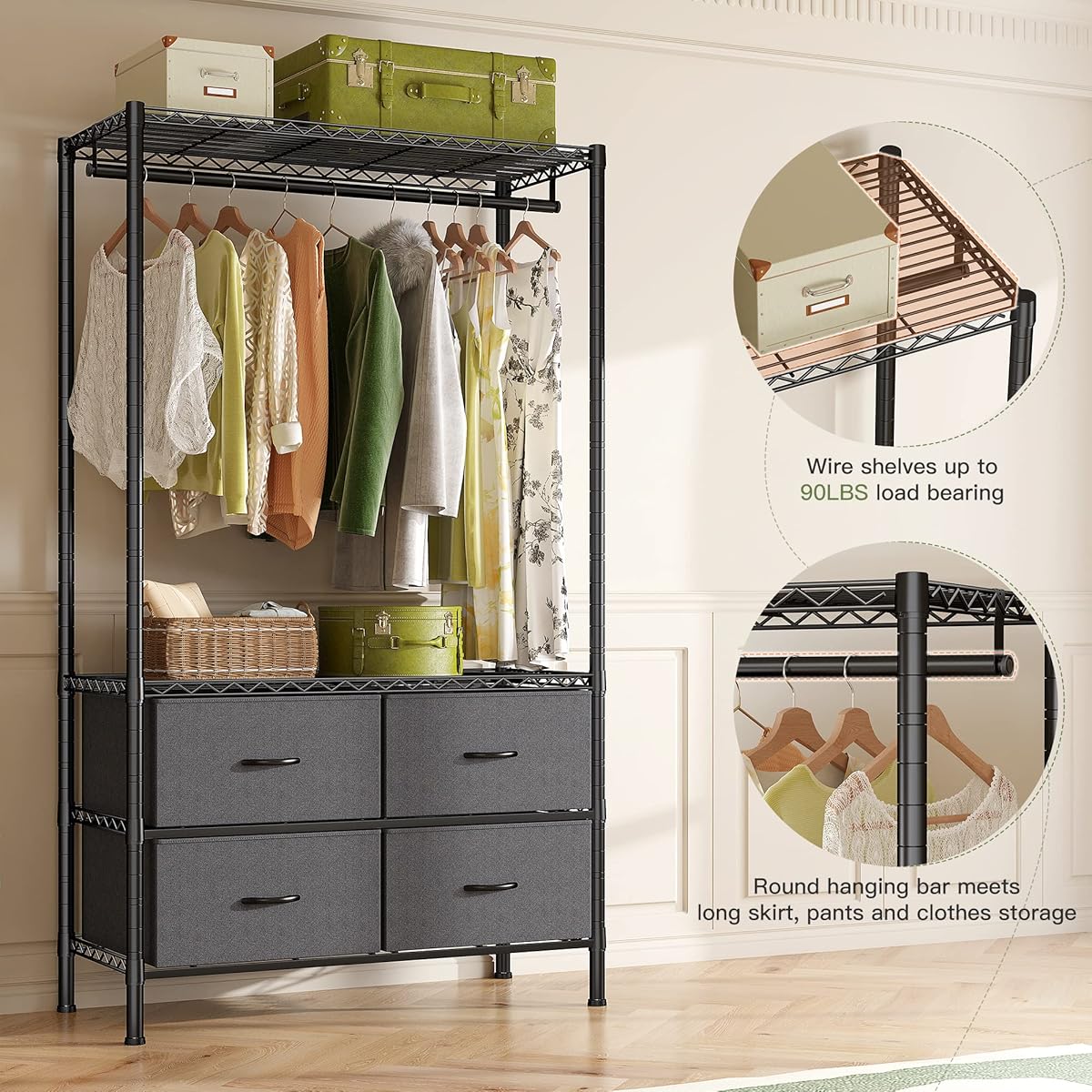 17/mo Finance Raybee Clothing Racks for Hanging Clothes Heavy Duty