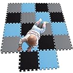 MQIAOHAM 18 Pieces Puzzle Play Mats, Soft Baby Play Mat, Kids Interlocking Foam Floor Tiles, Toddlers Carpet Playmats G301018-104107112