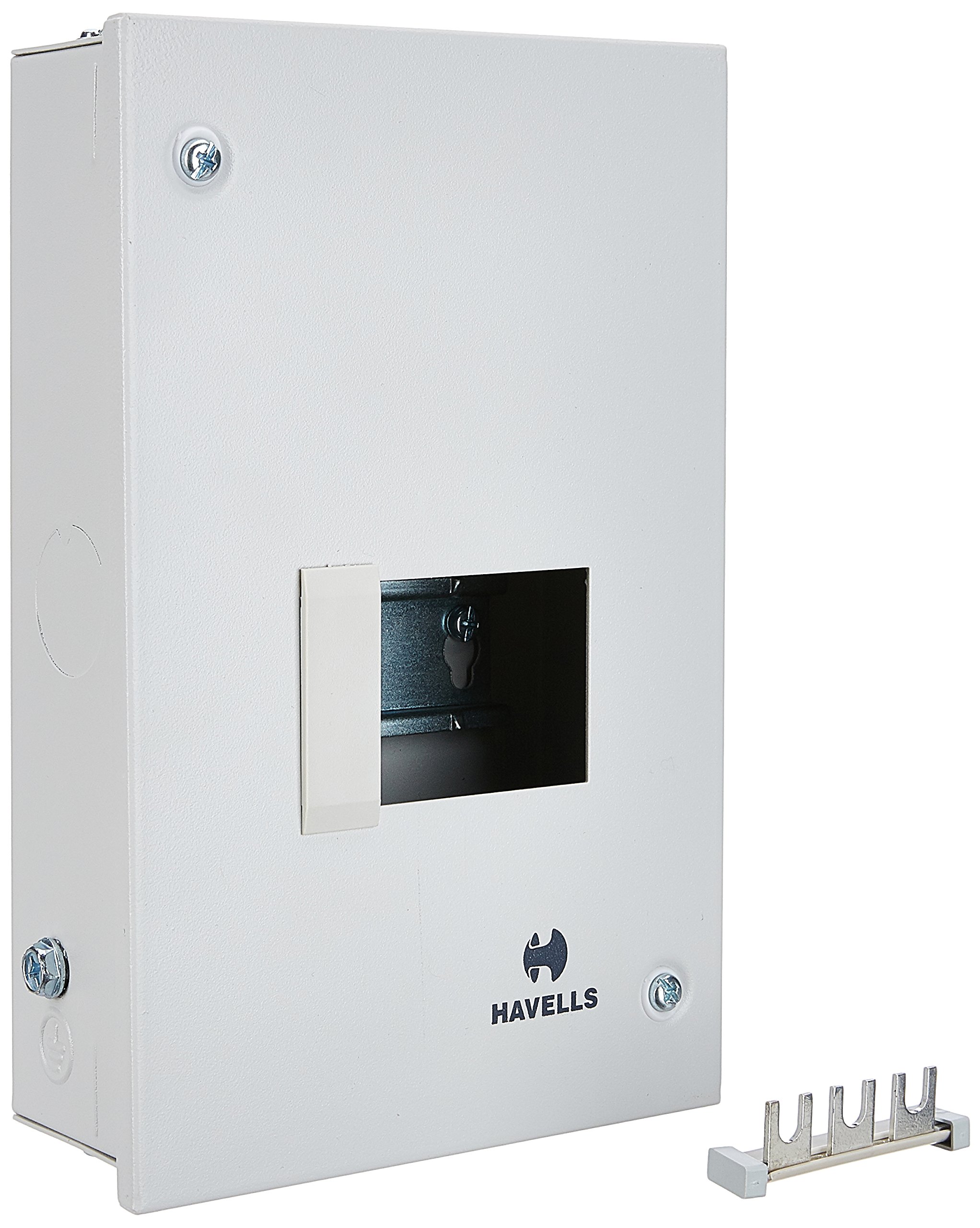 Havells Utility DB SPN SD QVE RG 4W Metal Single Door Distribution Board (Grey)-picture-20