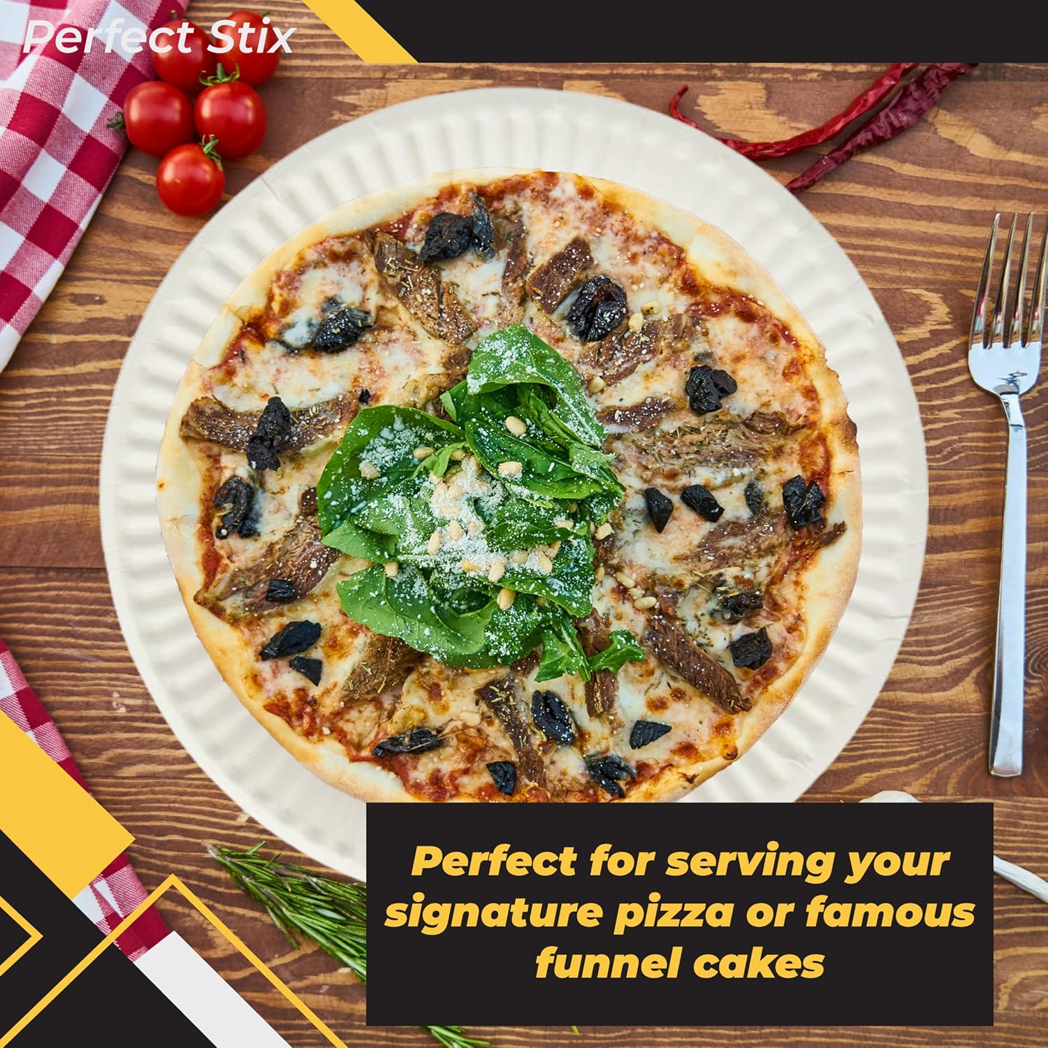 Perfect Stix White Paper Plate, 9" Paper Plate 9-500 (Pack of 500)